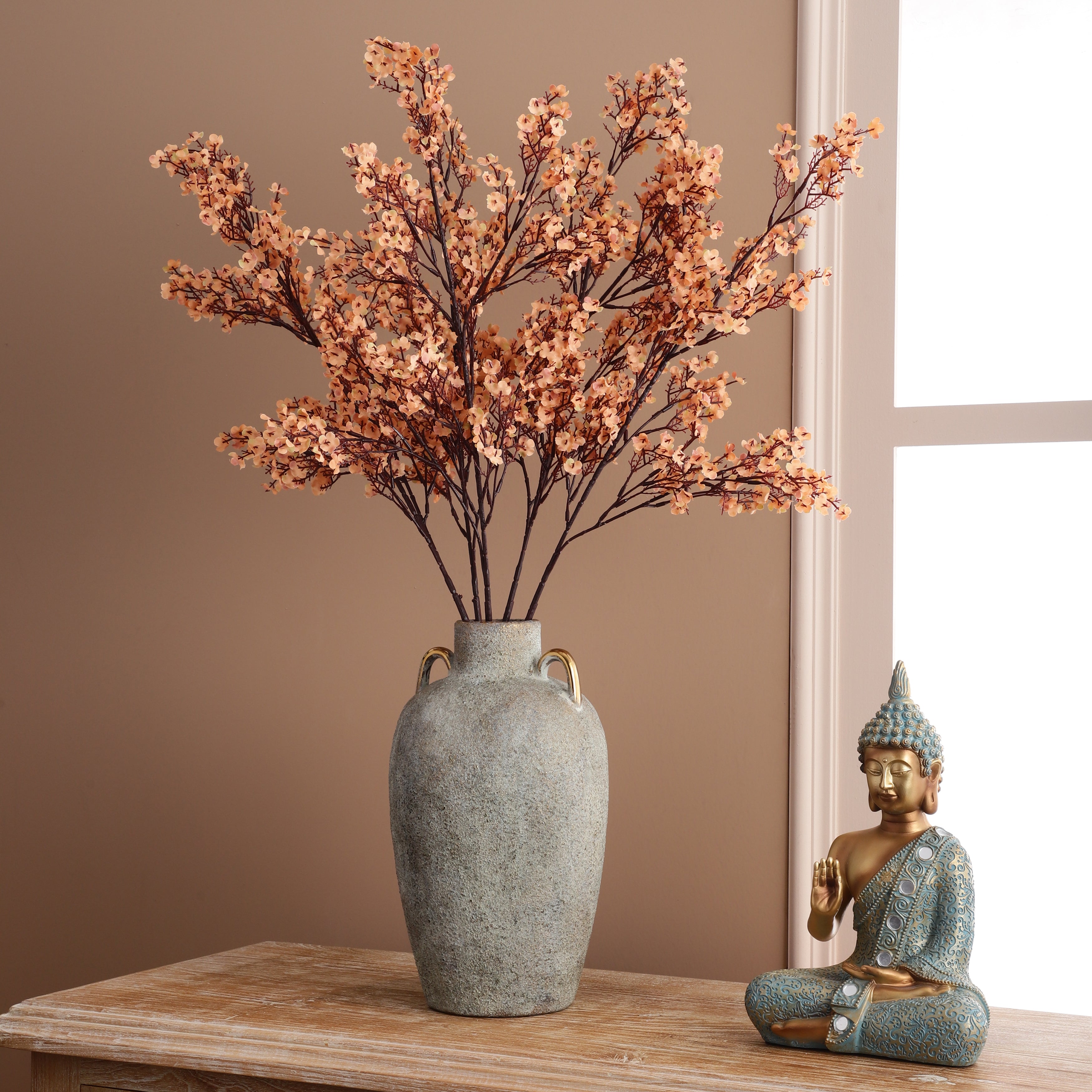 Brown Gypsophila Faux Flower Stick (Single)