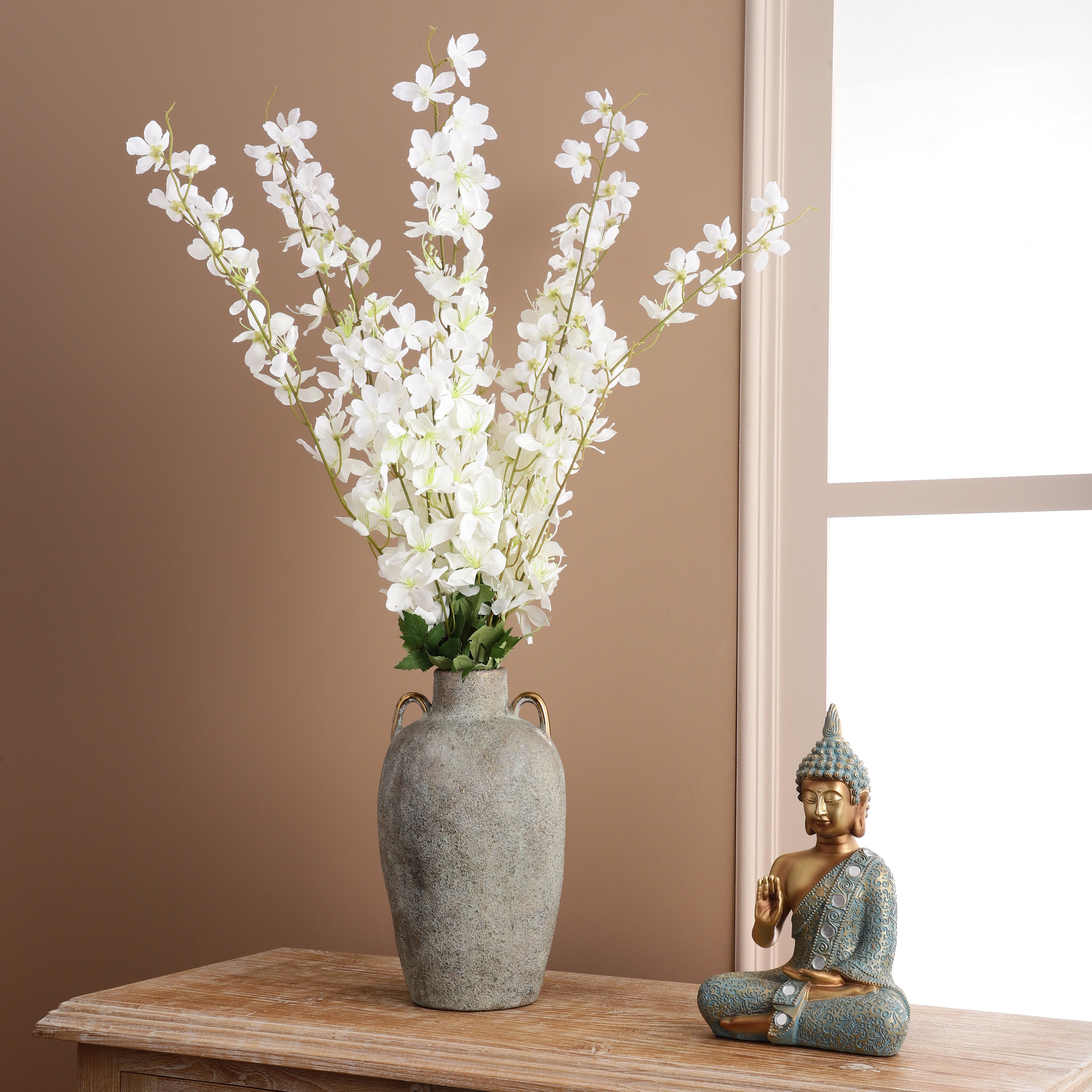 Faux White Delphinium Stick (Single)