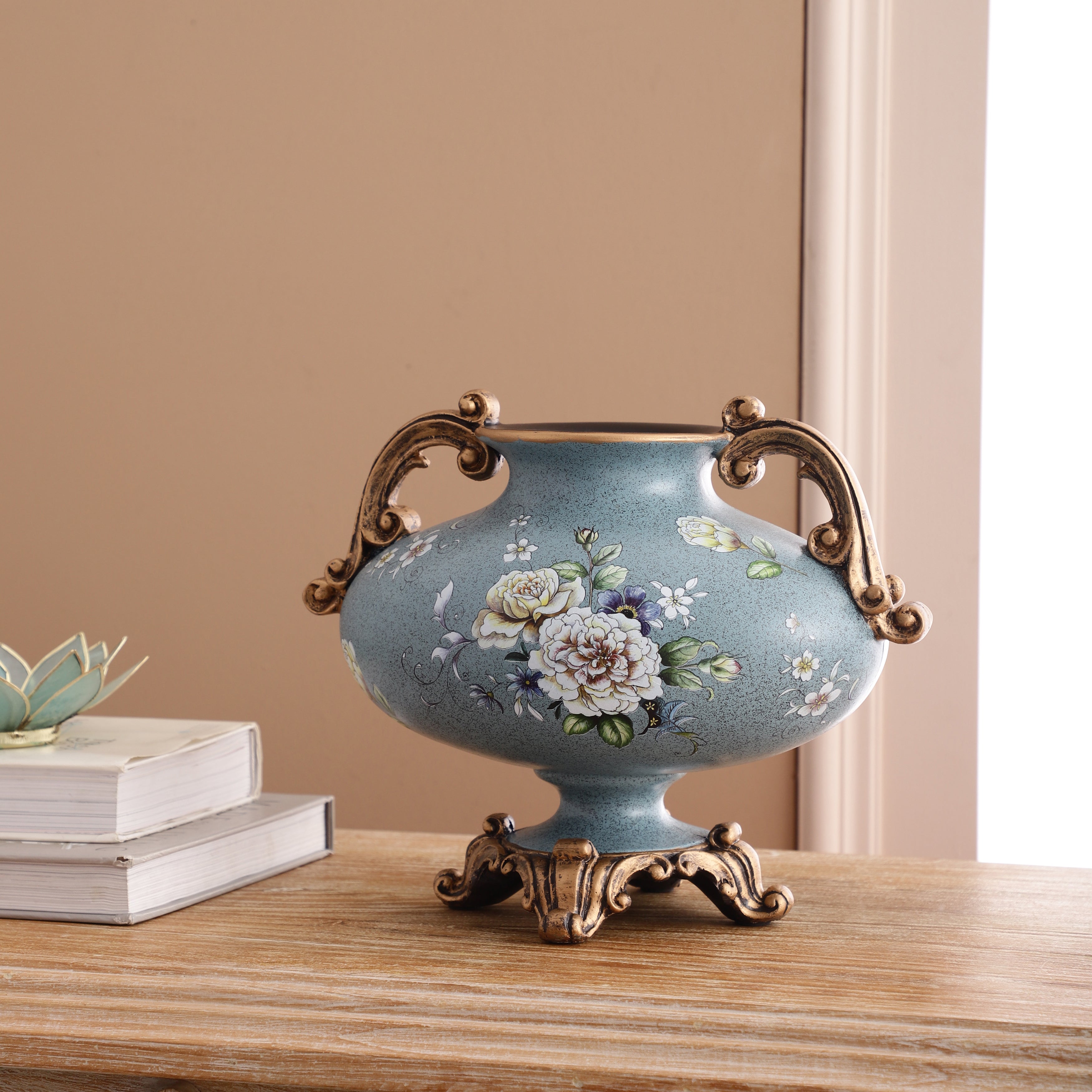 Magnolia Blue Short Vase