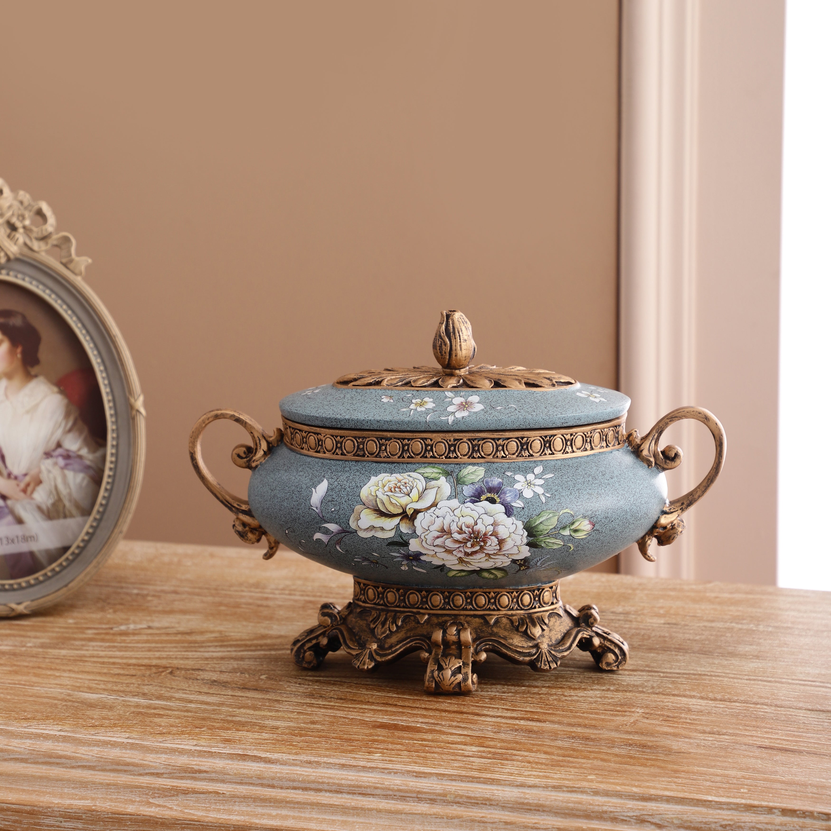 Magnolia Blue Oval Jar