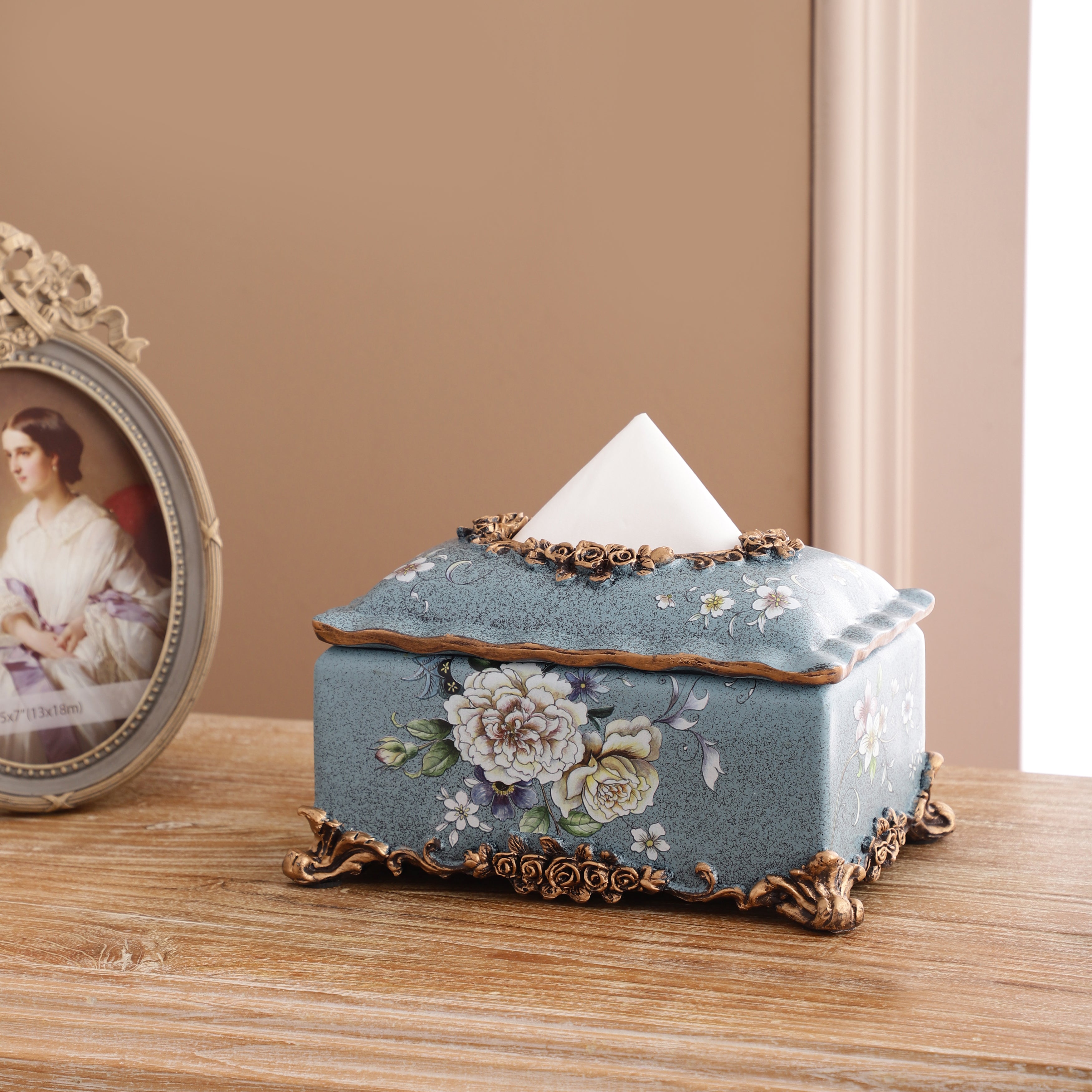 Magnolia Blue Tissue Holder