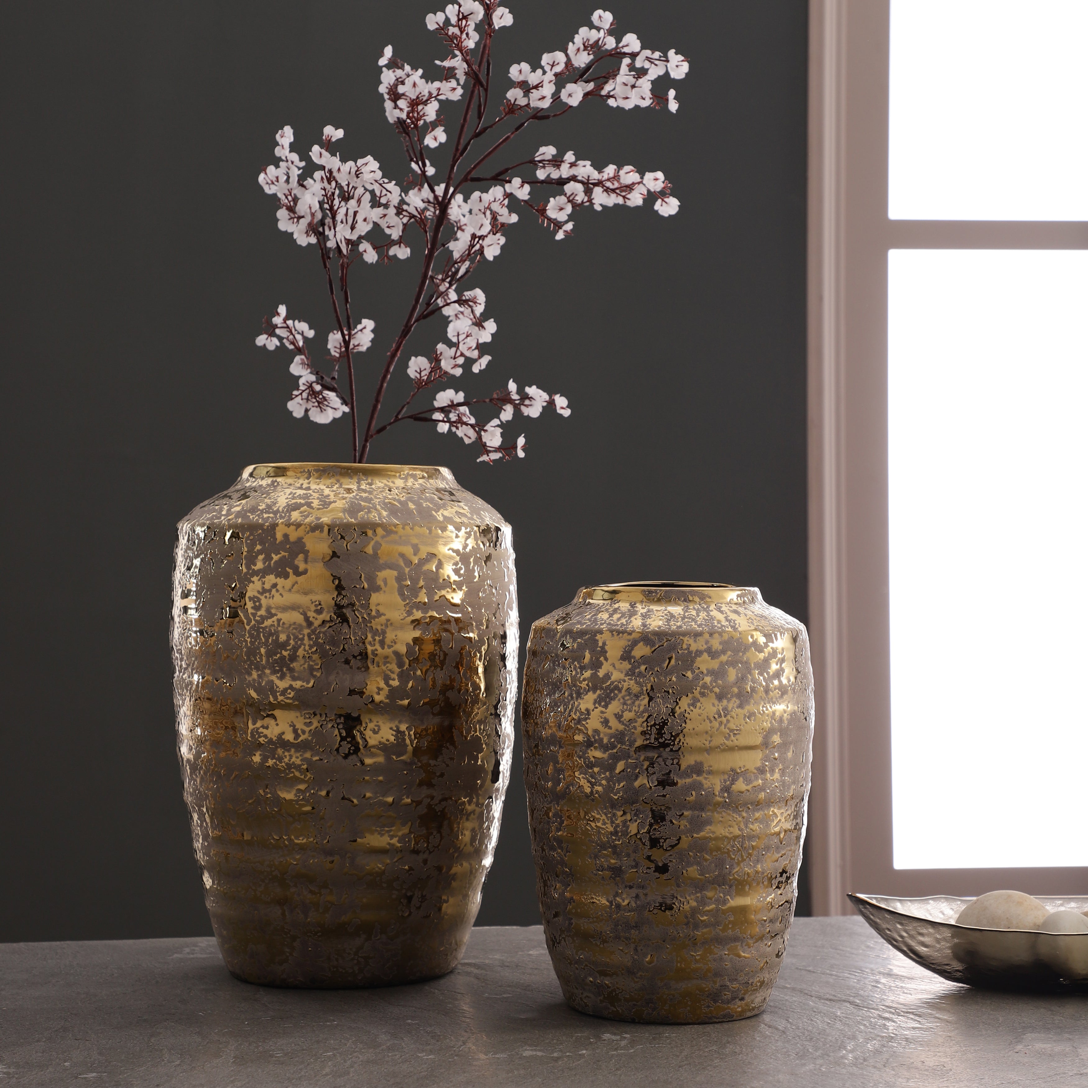 Luxe Gold Crackle Vase (Single)