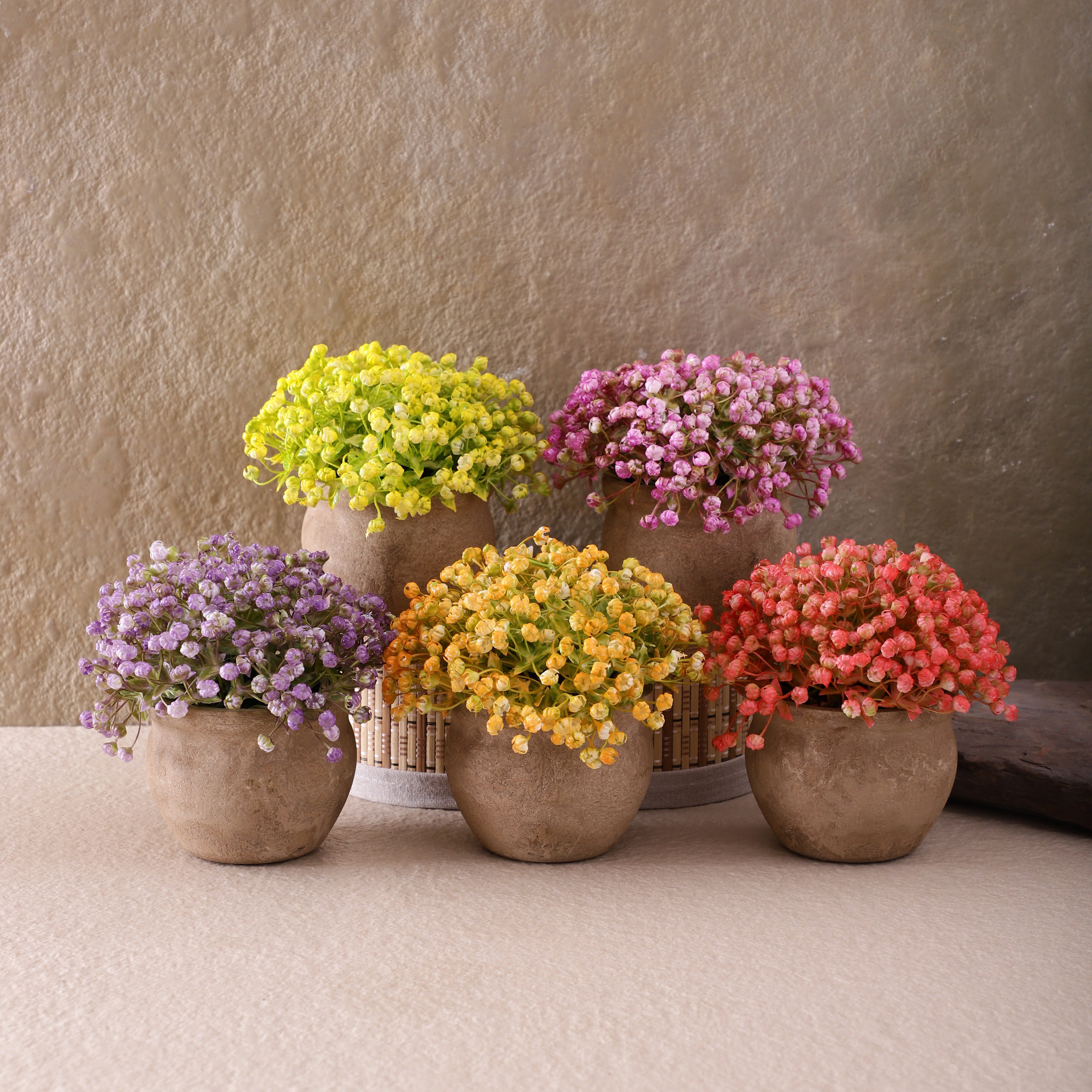 Faux Baby's Breath Potted Flowers (Single)