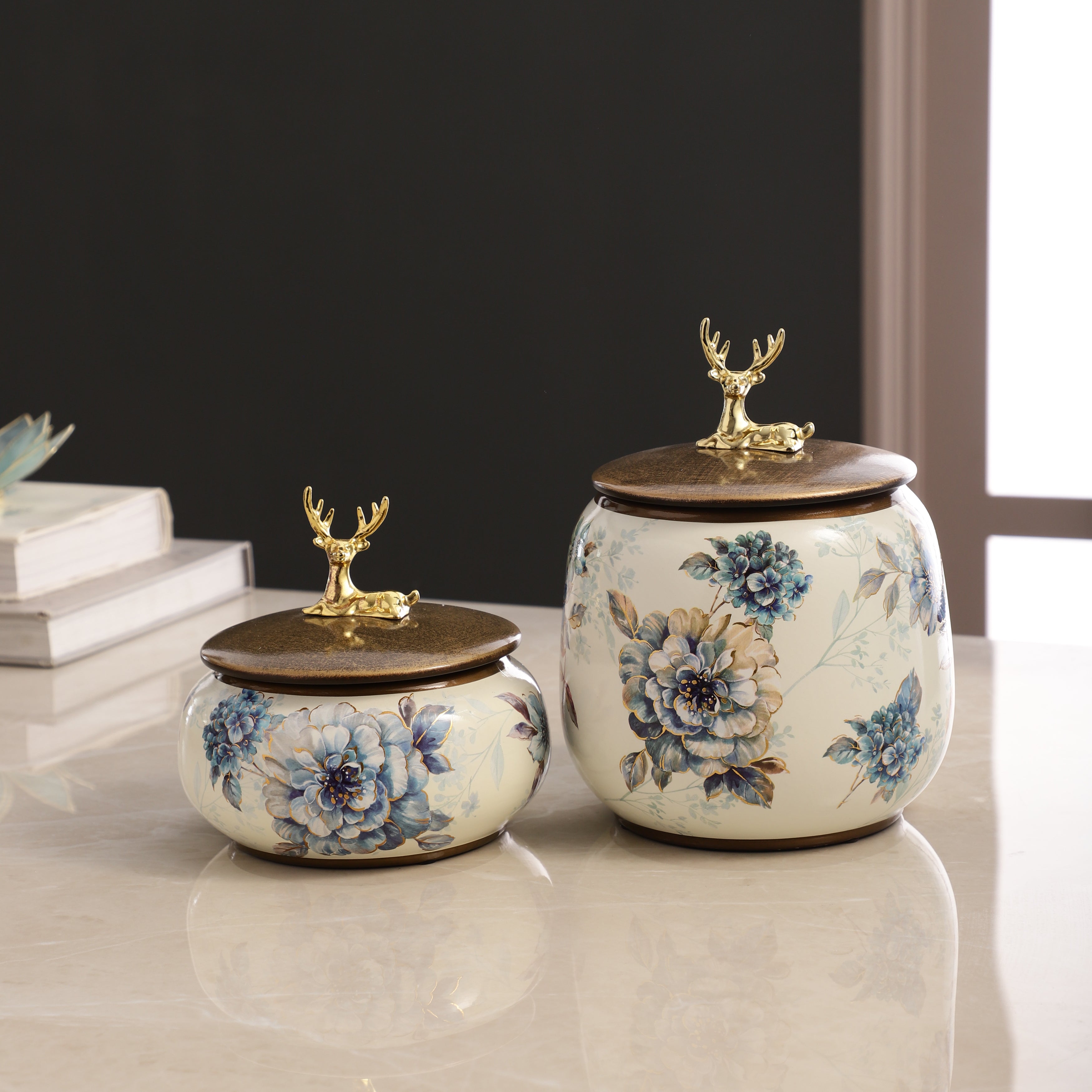 Camellia Ceramic Jars With Lid (Single)