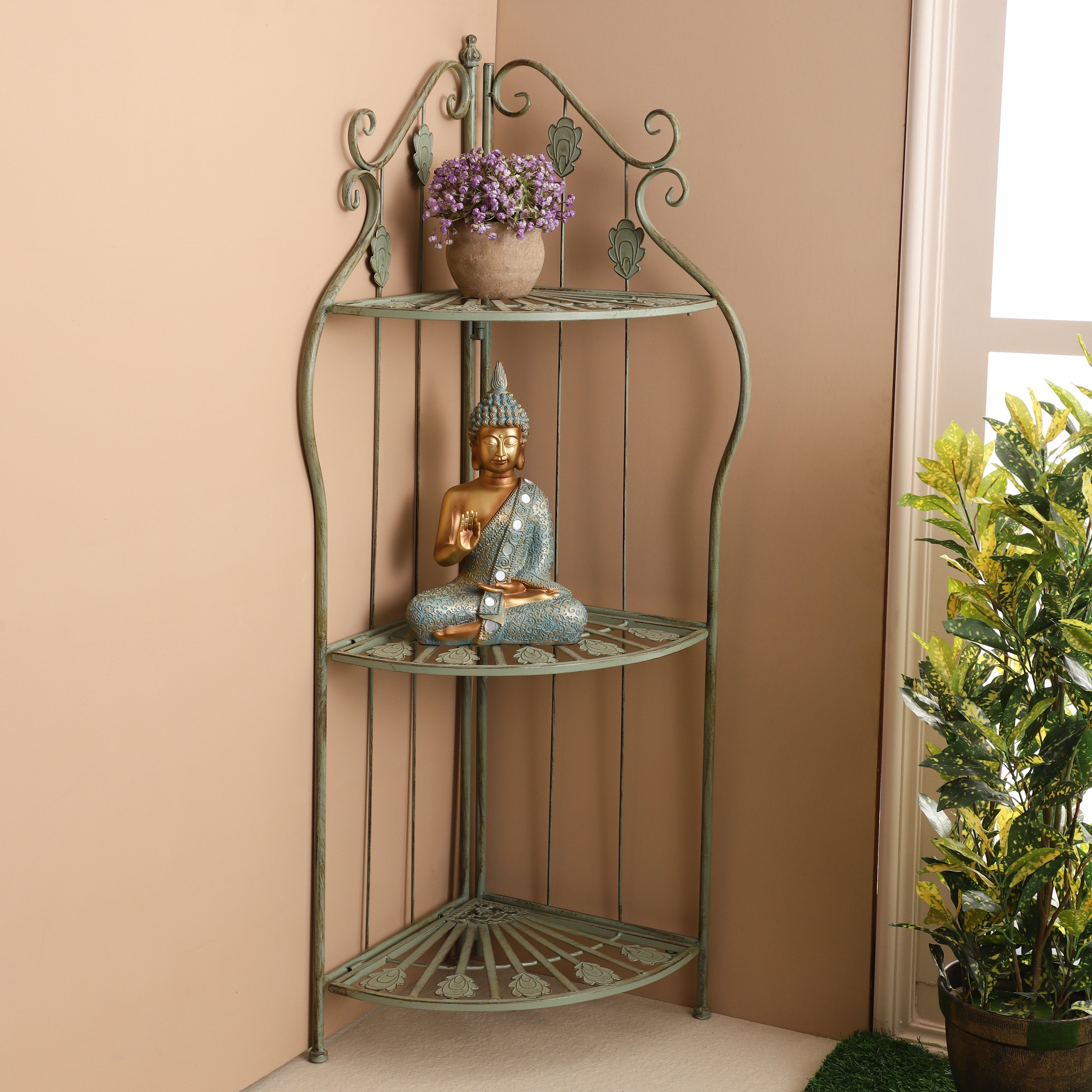 Olive Garden Foldable Corner Shelf