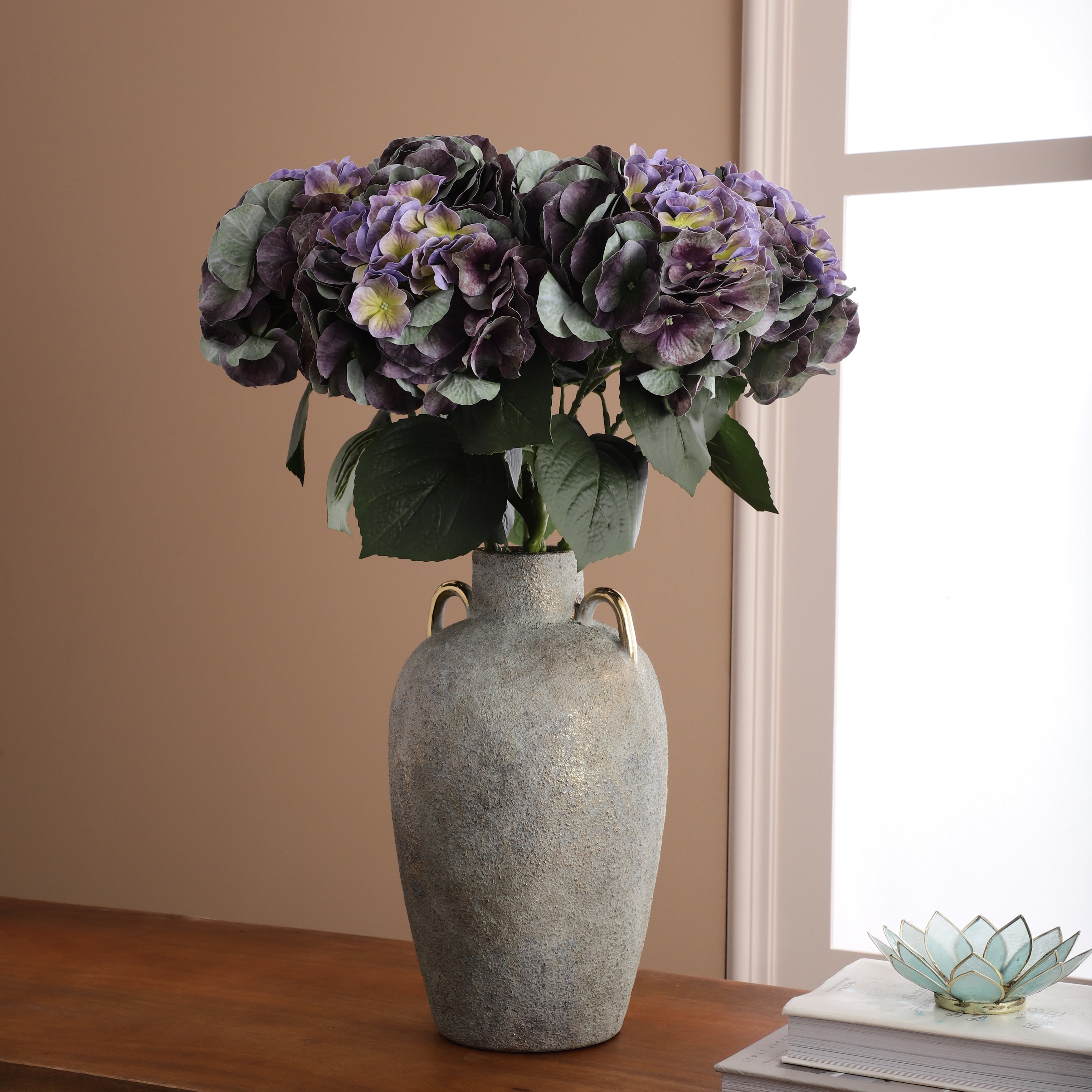 Faux Dual Shade Purple Hydrangea Stick (Single)