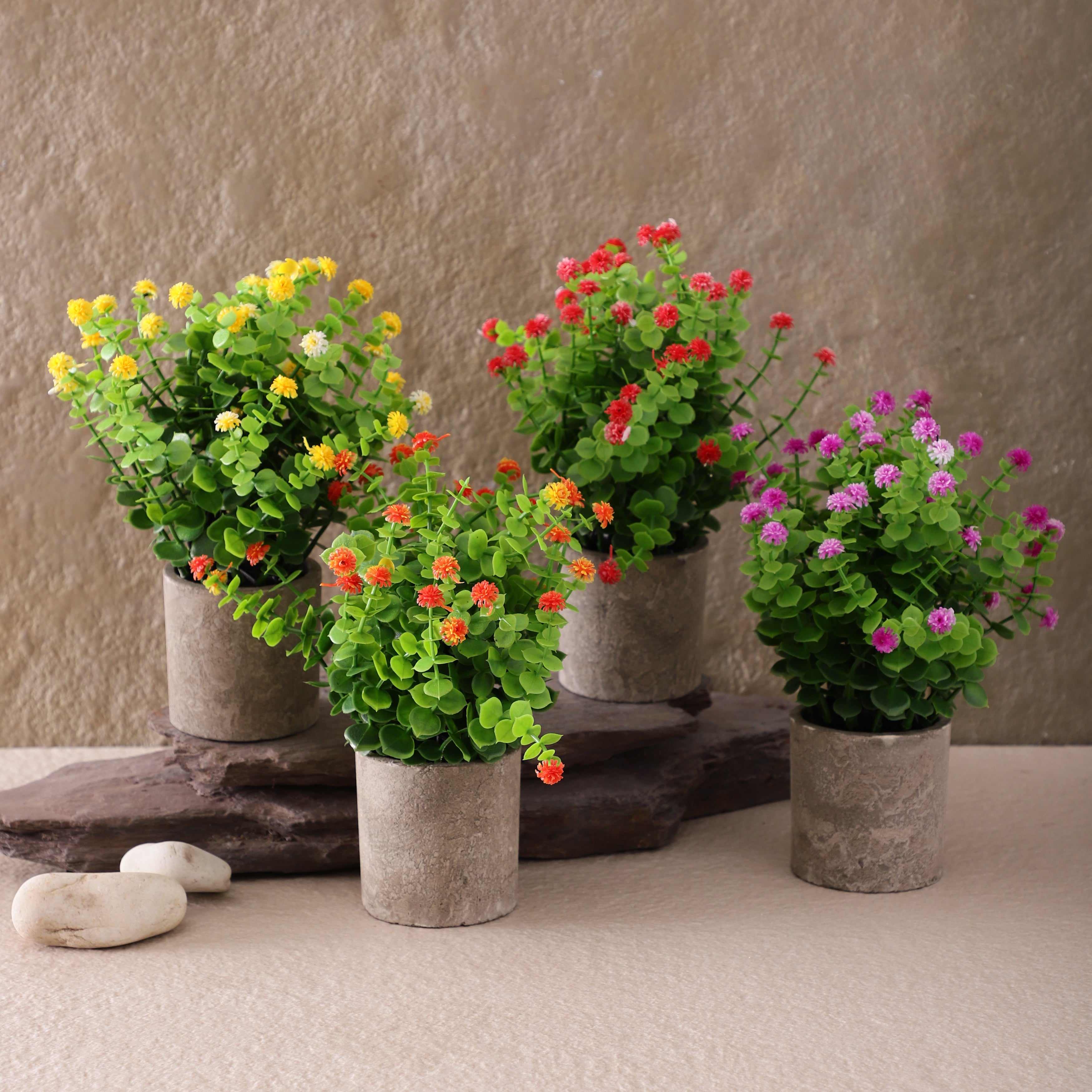 Faux Eucalyptus Bonsai with Flowers (Single)