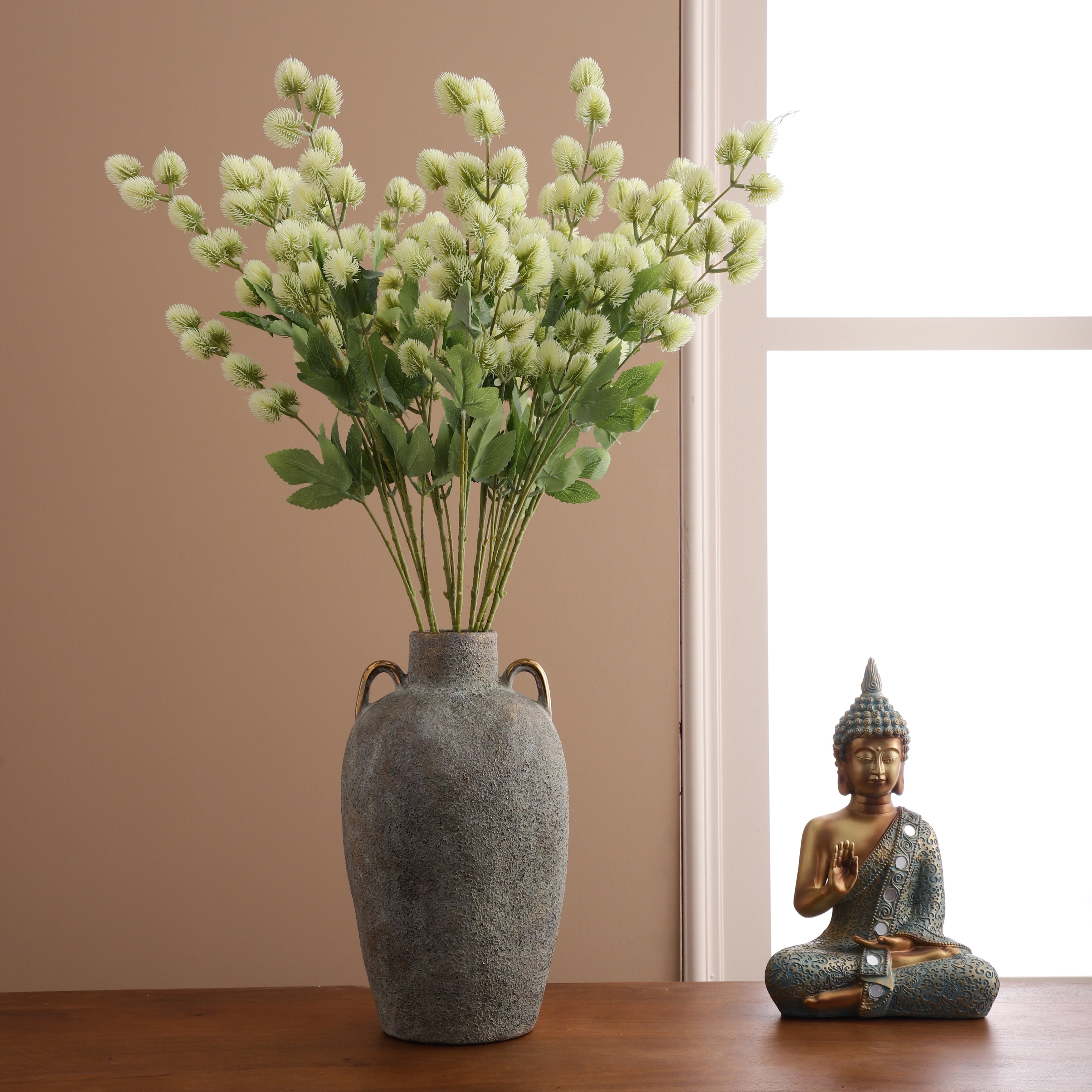 Faux Pale Green Eucalyptus Stem With Buds (Single)