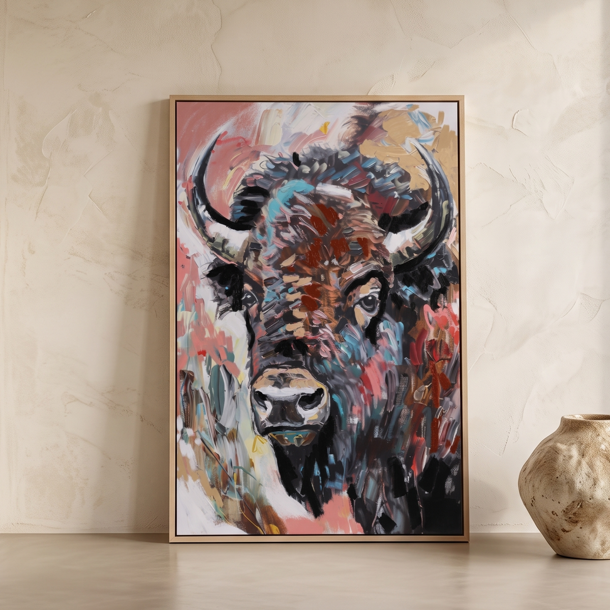 Majestic Buffalo Portrait Canvas Art
