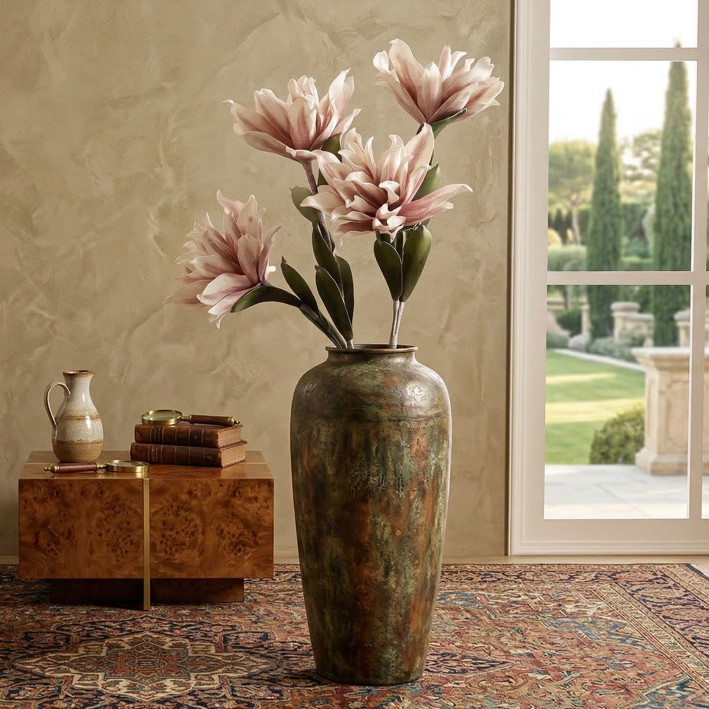 Mauve Magnolia Faux Flower Stick (Single)