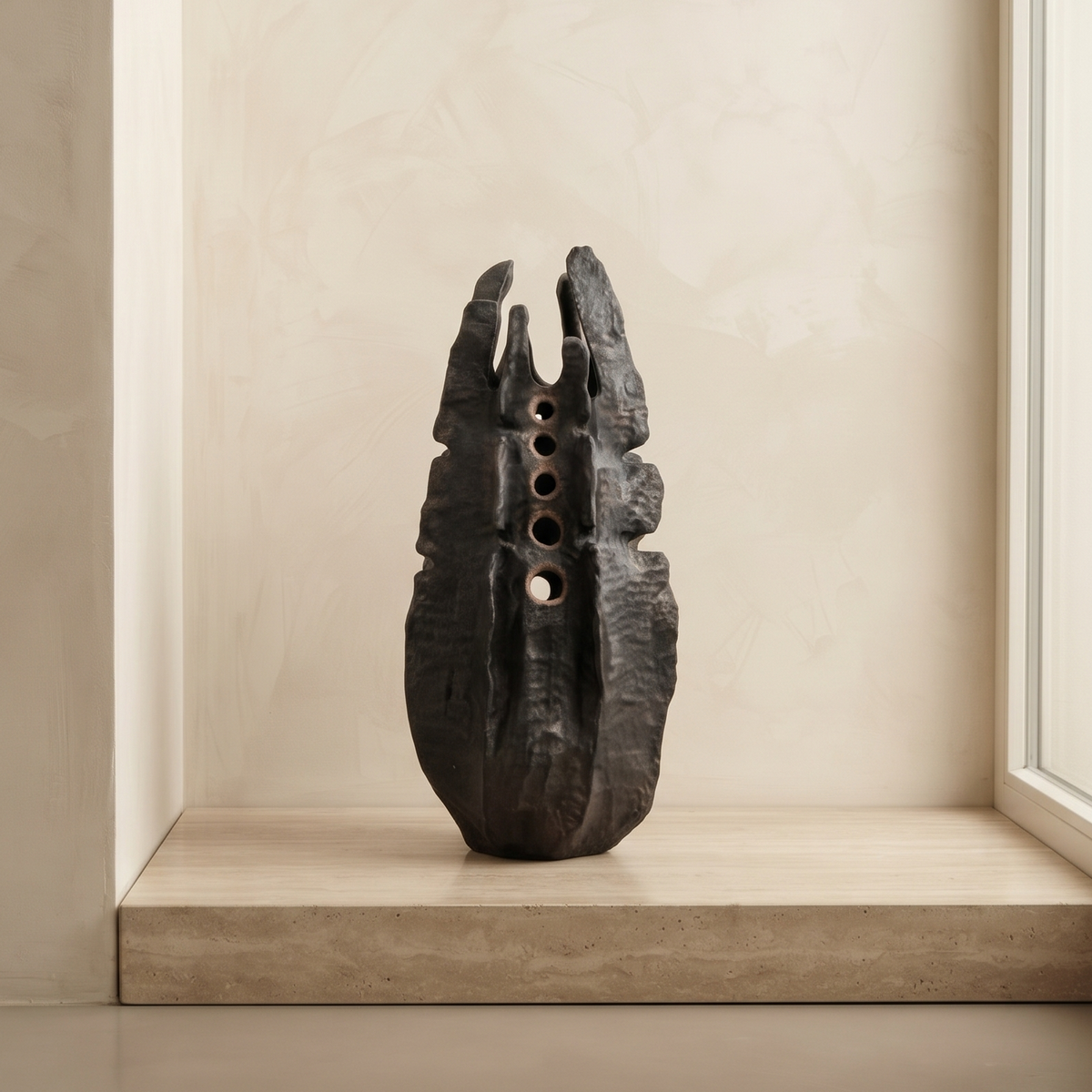 Obsidian Spire Sculptural Vase