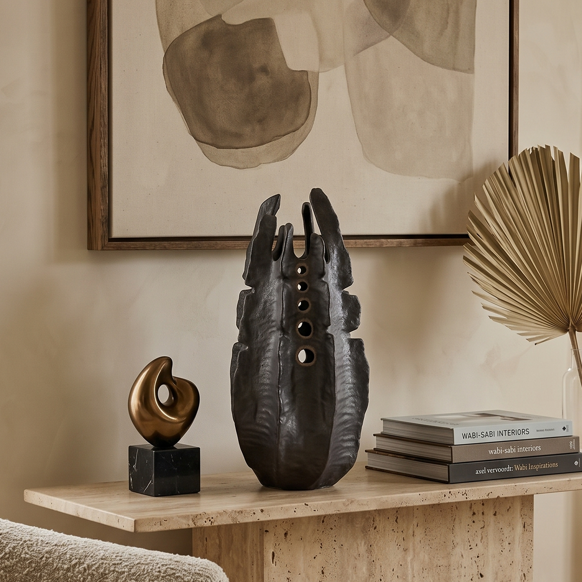 Obsidian Spire Sculptural Vase