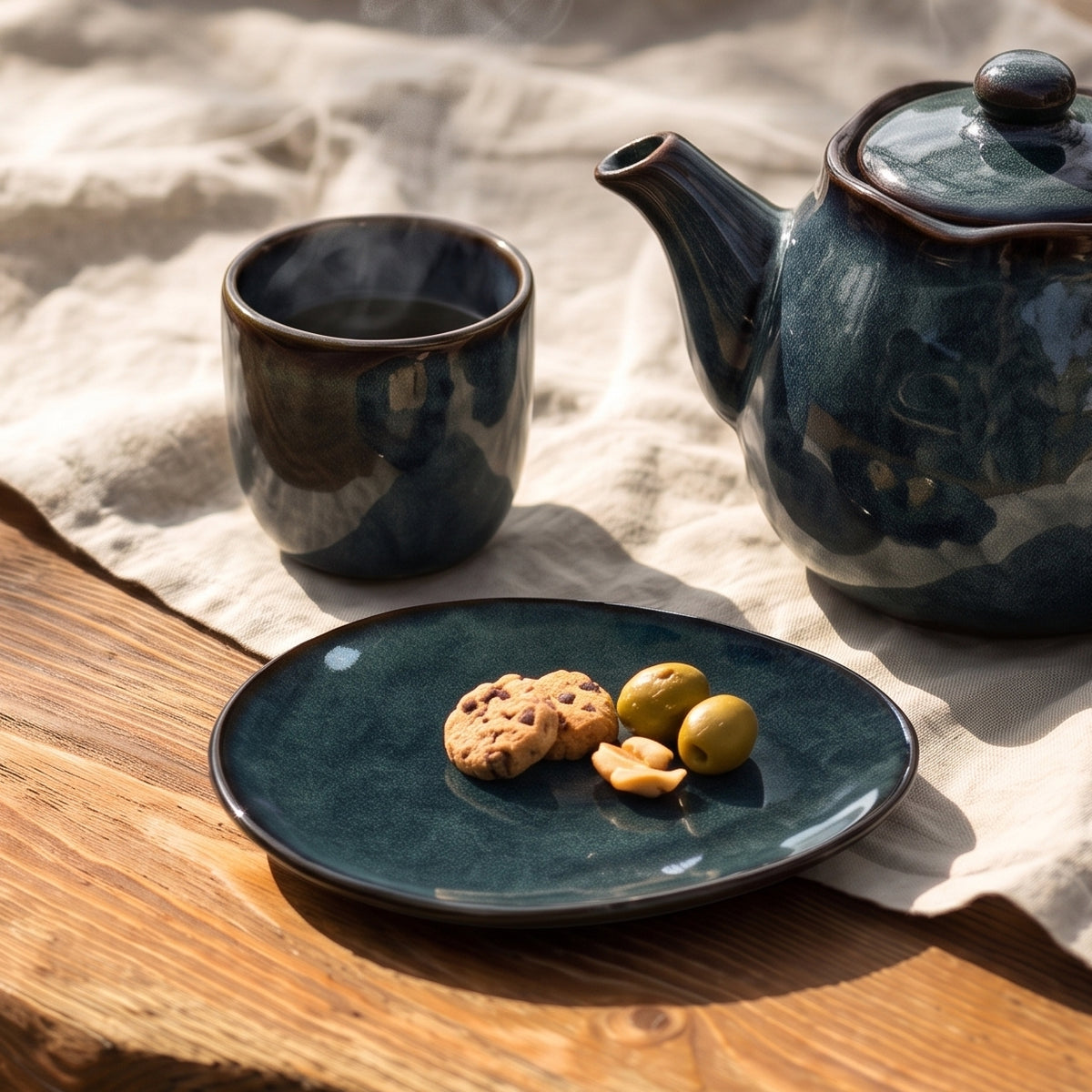 Ocean Pebble Ceramic Tea Plate (Set of 4)