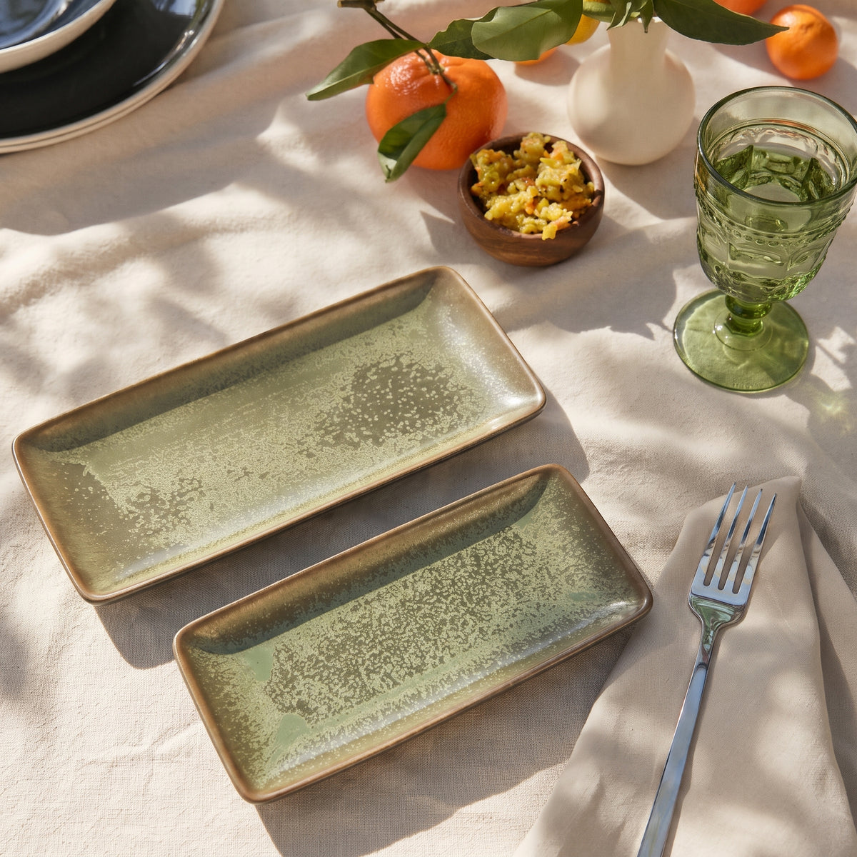 Olive Grove Rectangular Ceramic Platter