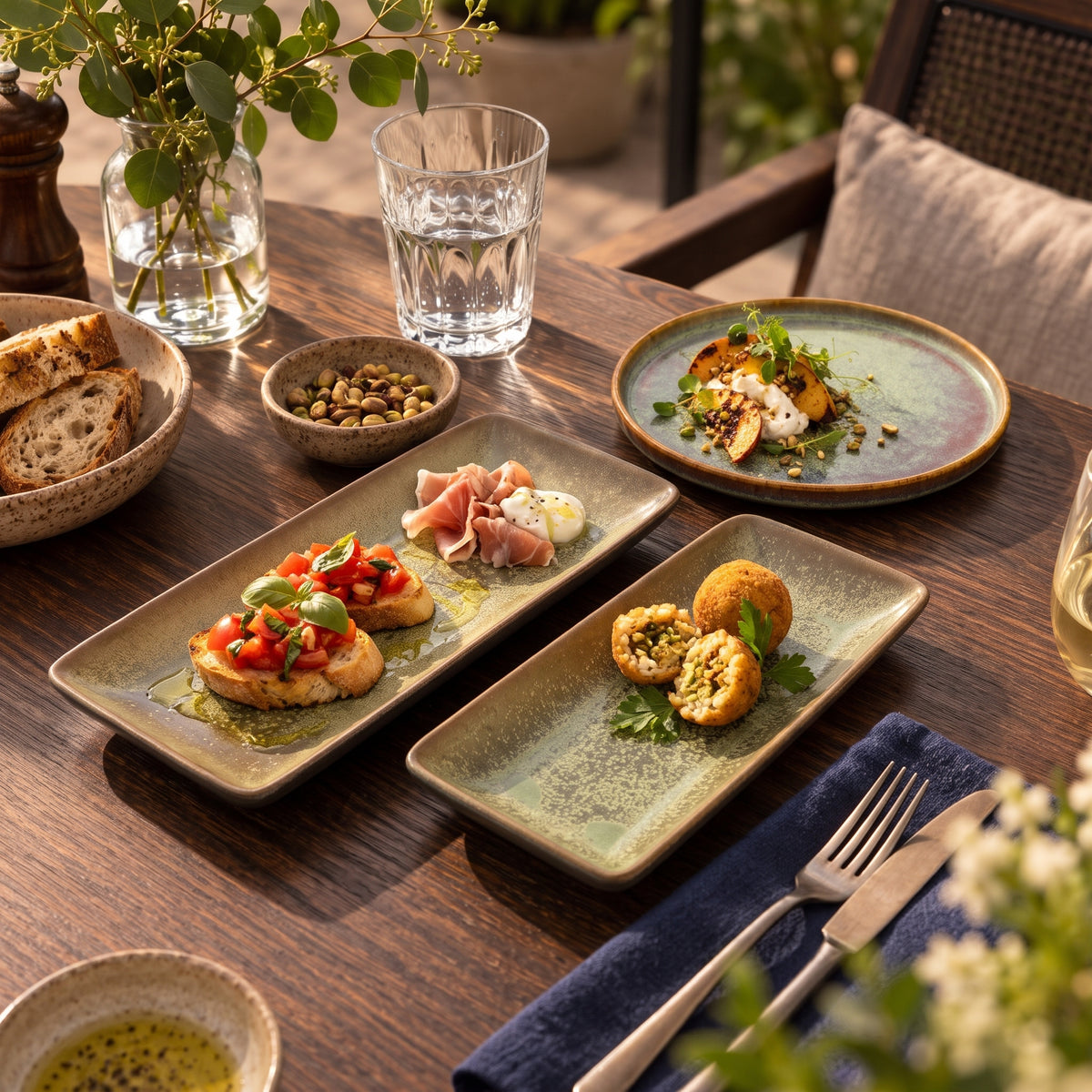 Olive Grove Rectangular Ceramic Platter