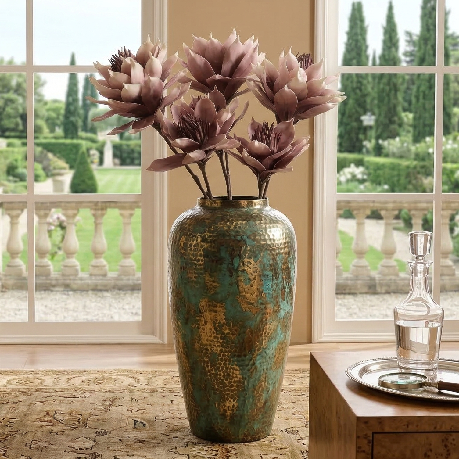 Pink Protea Faux Flower Stick (Single)