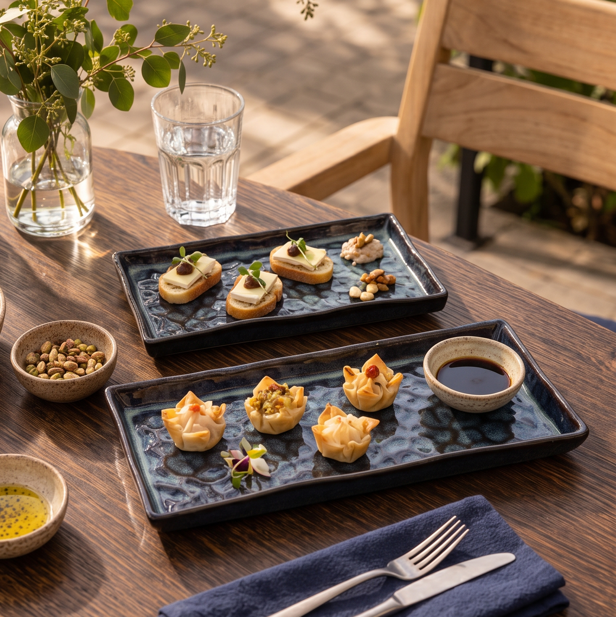 Riverbed Rectangular Ceramic Platter