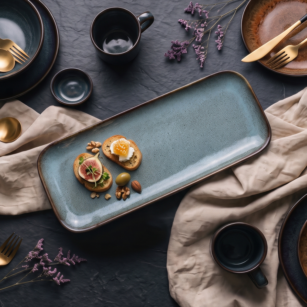 Sage Ceramic Rectangular Platter
