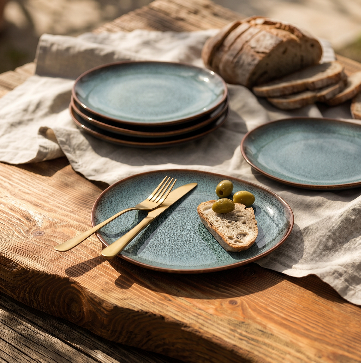 Sage Ceramic Snack Plate (Set of 4)