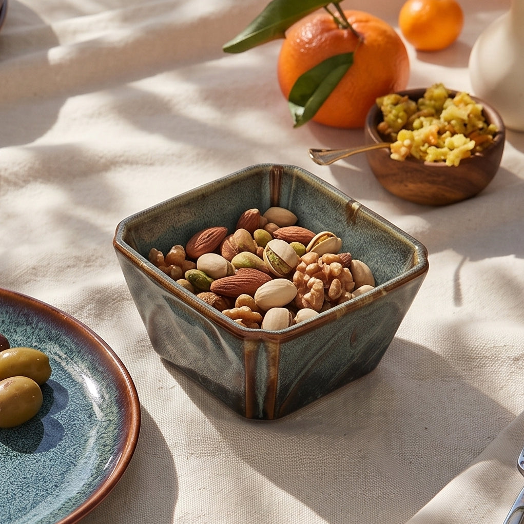 Sage Square Ceramic Condiment Bowl