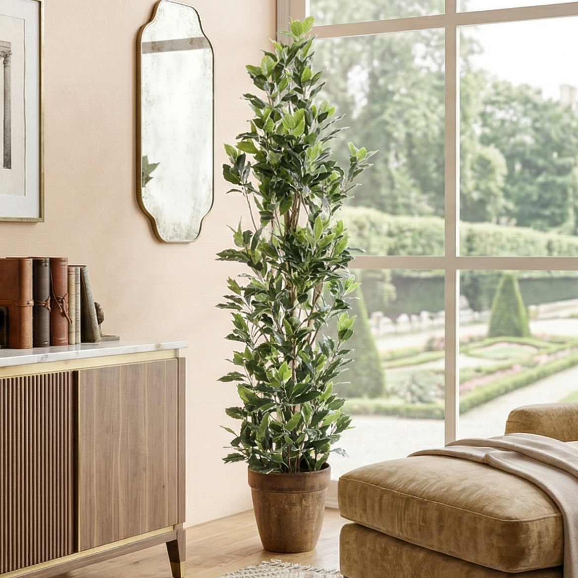 Schefflera Faux Plant (Green/White)