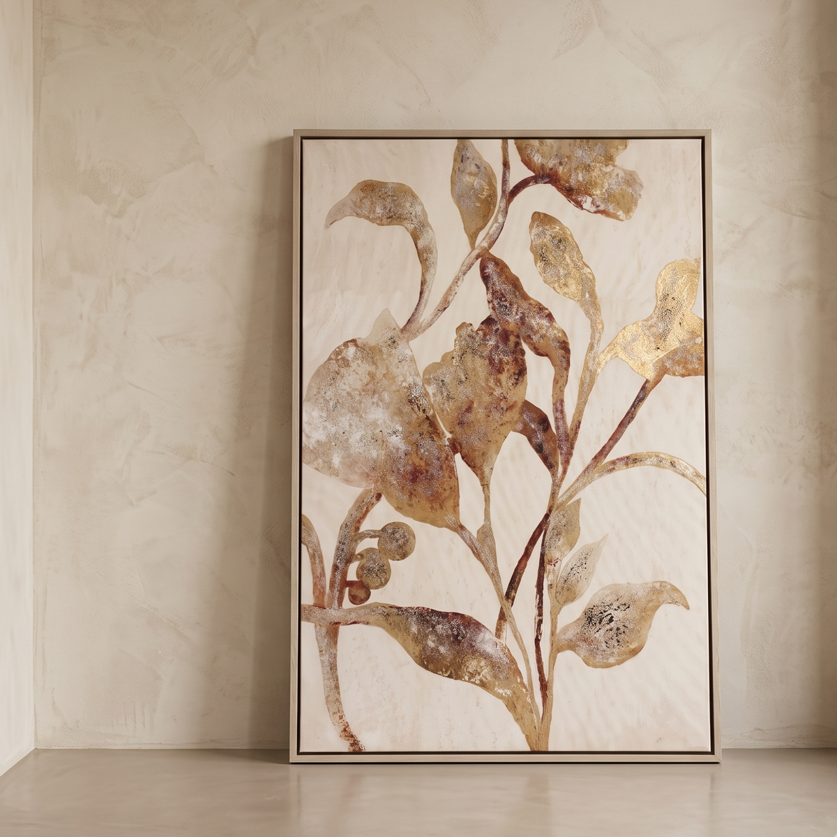 Shimmering Foliage Foil Canvas Art
