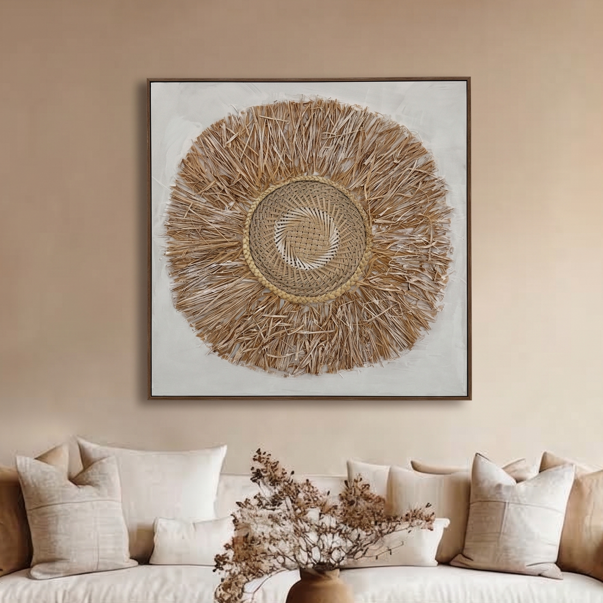 Solstice Halo Straw Sunburst Canvas