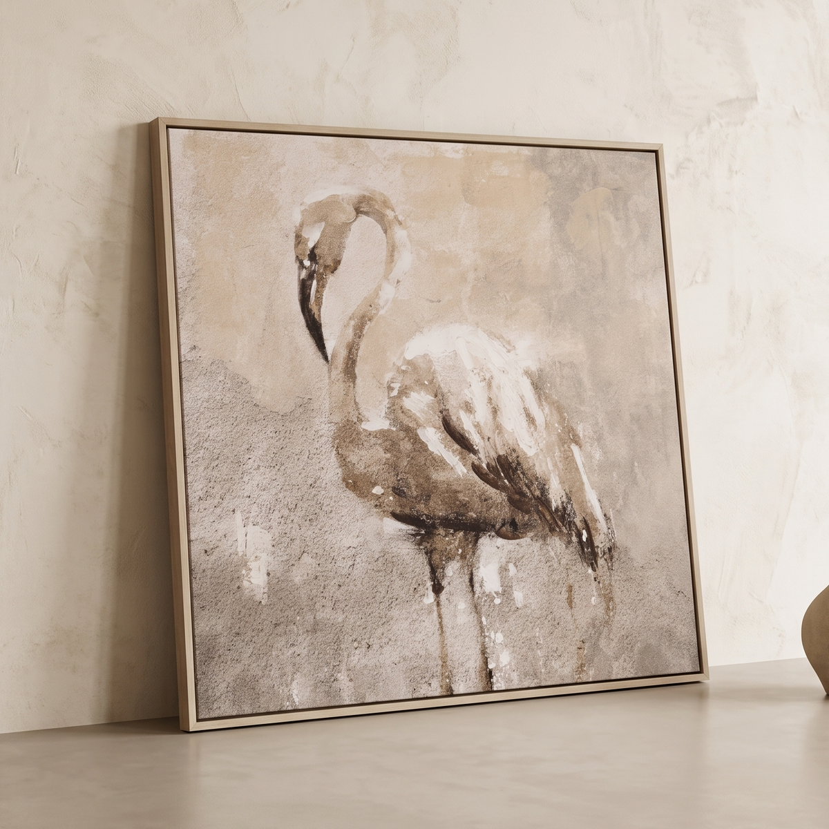 Textured Flamingo Reverie Canvas Art