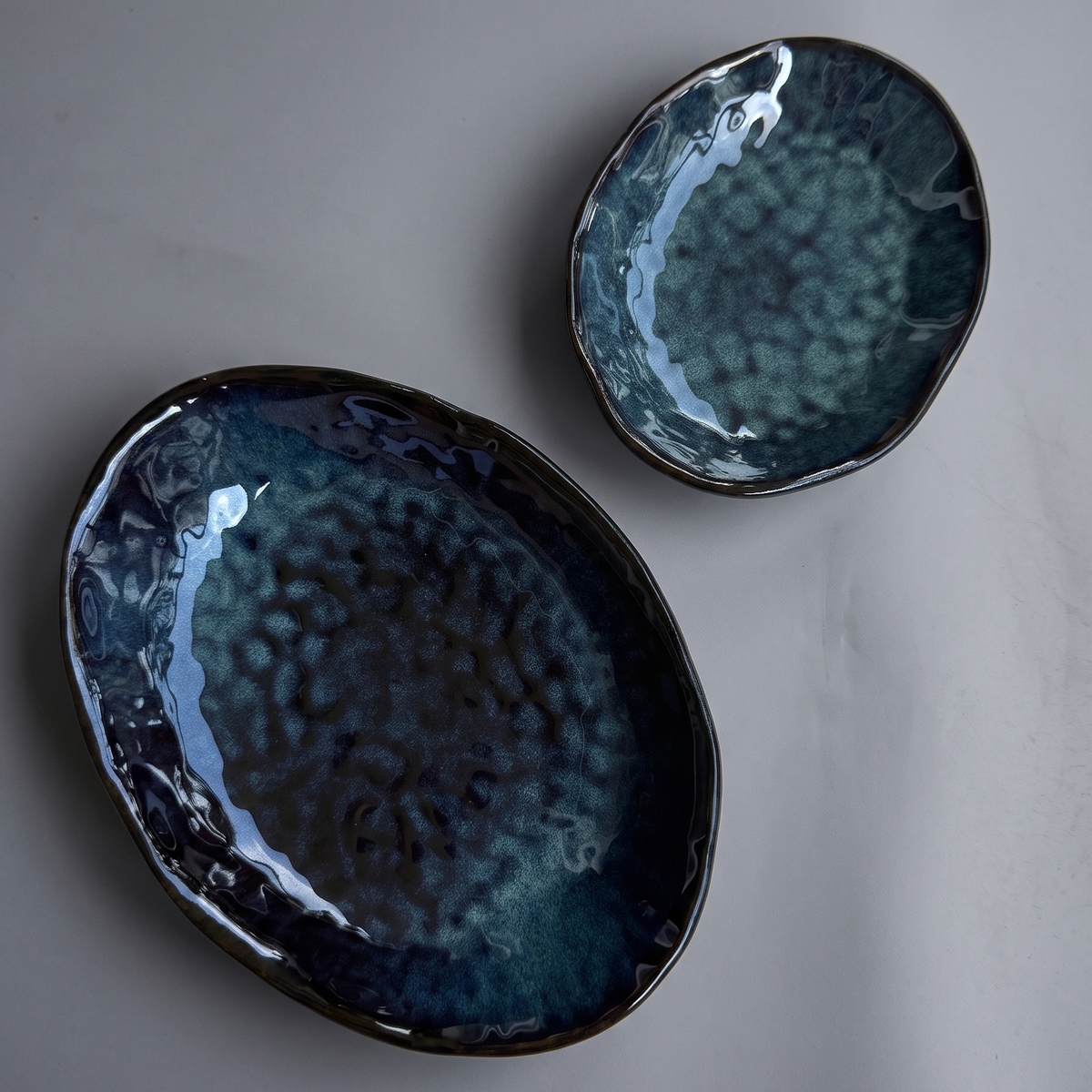 Tide Pool Ceramic Shallow Bowl