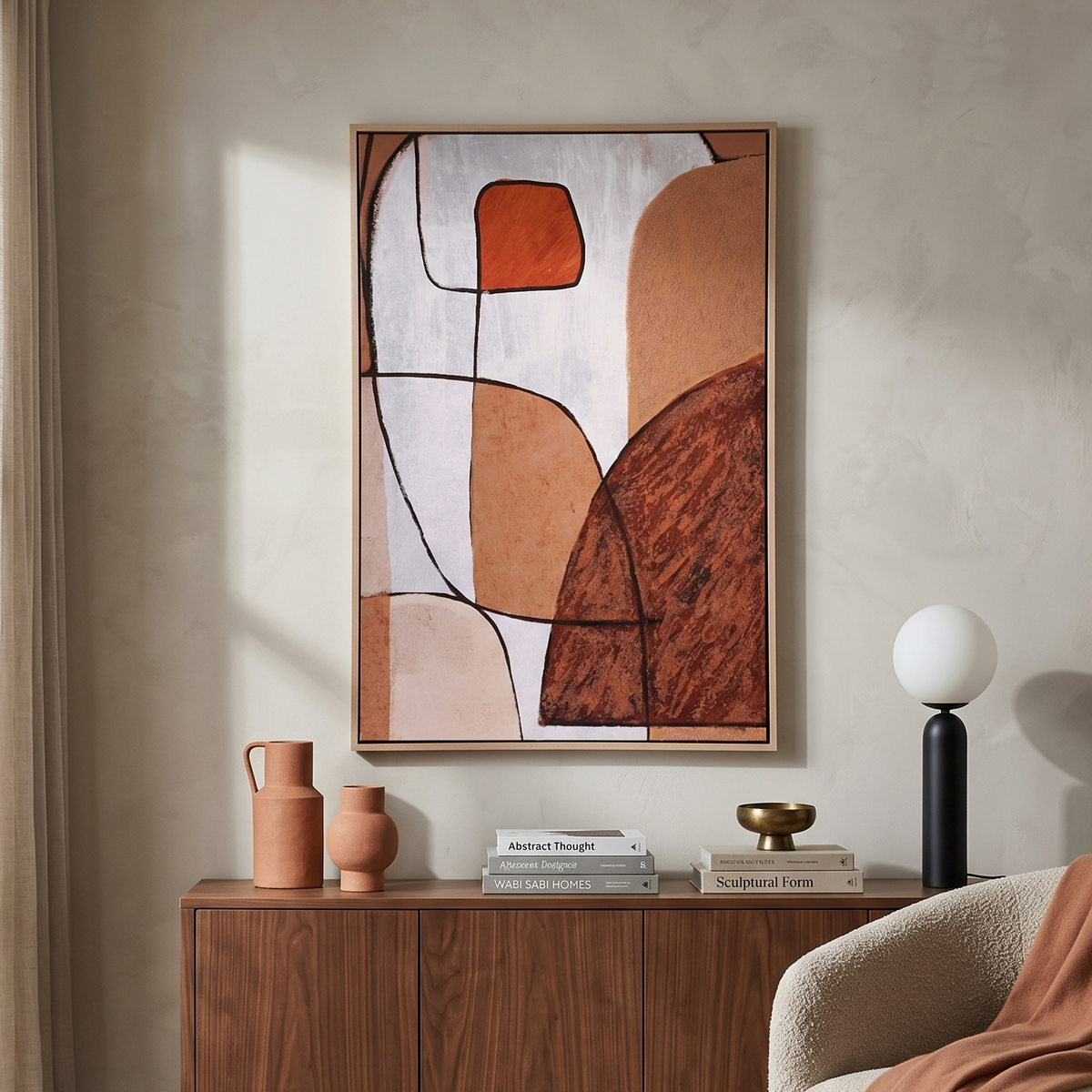 Wabi-Sabi Oil Hand-Painted Abstract Canvas Art
