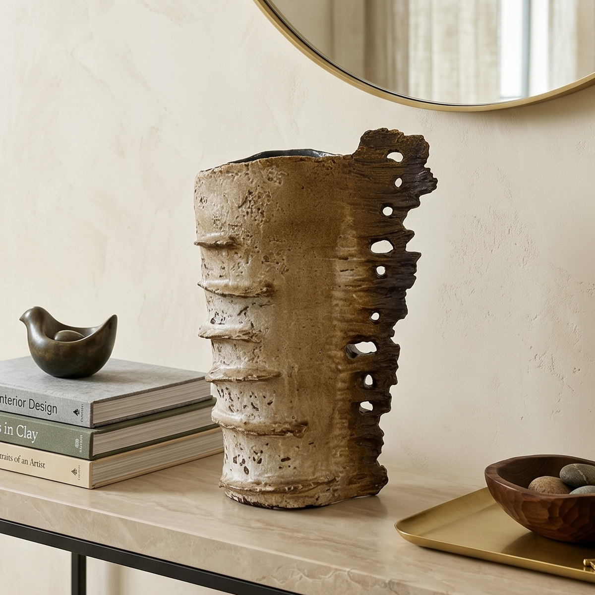 Weathered Totem Column Vase