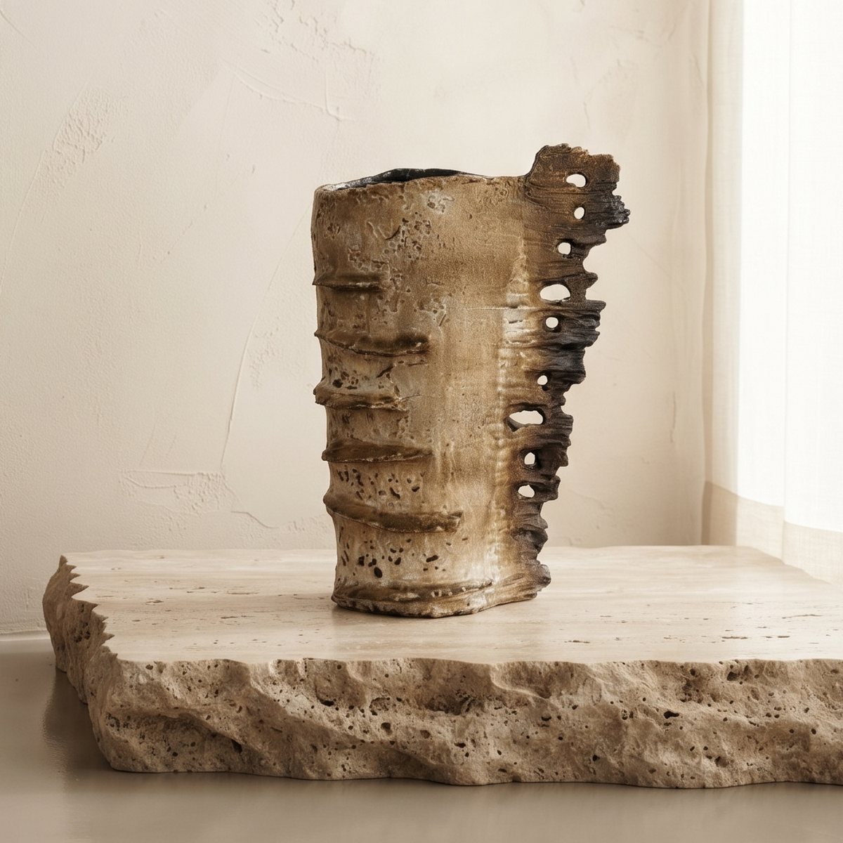 Weathered Totem Column Vase