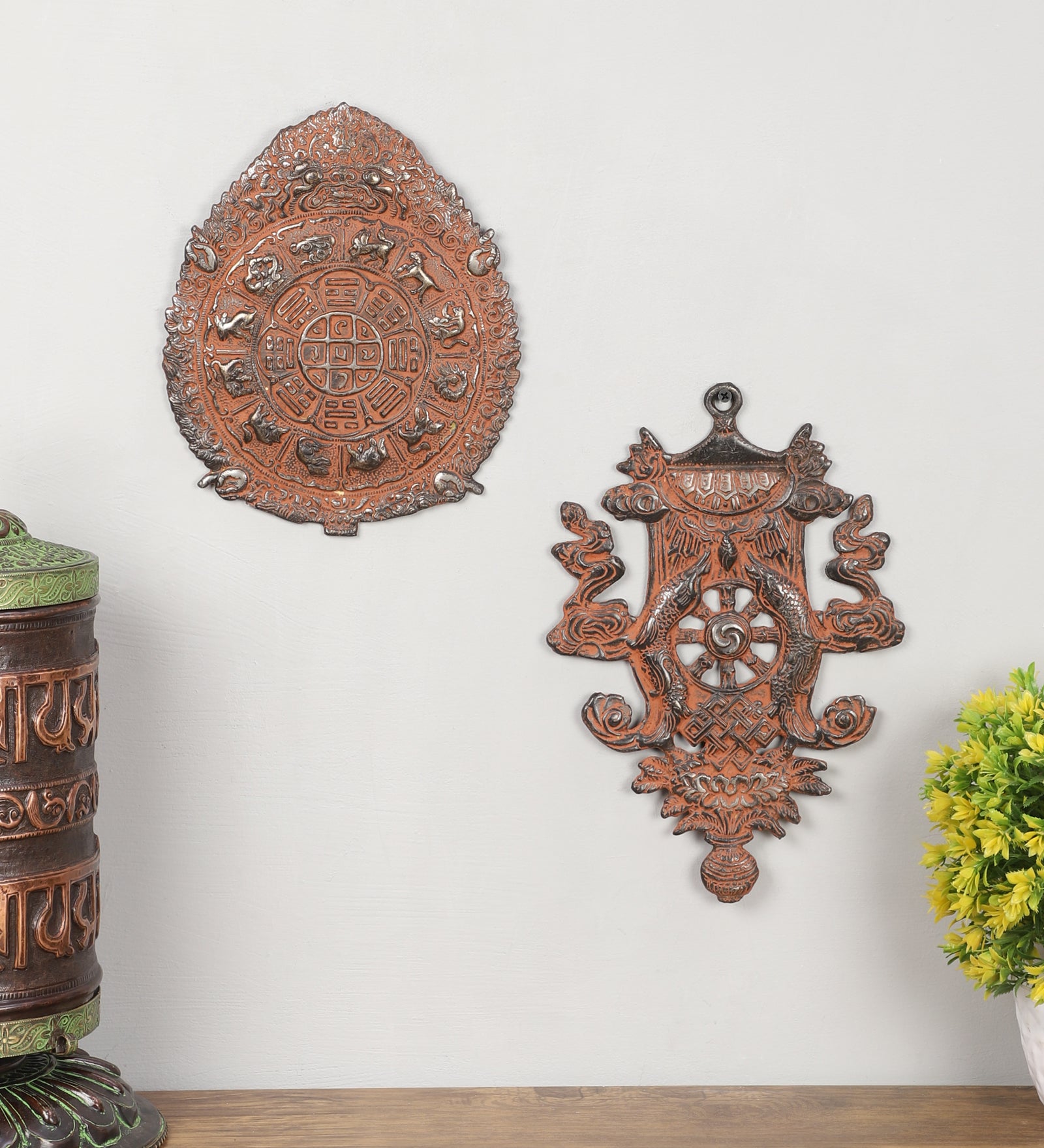 Handcarved Metal Wall Art (set of 2)