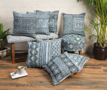 Load image into Gallery viewer, Embroidered Contemporary Cushion Cover (Blue Diamond)
