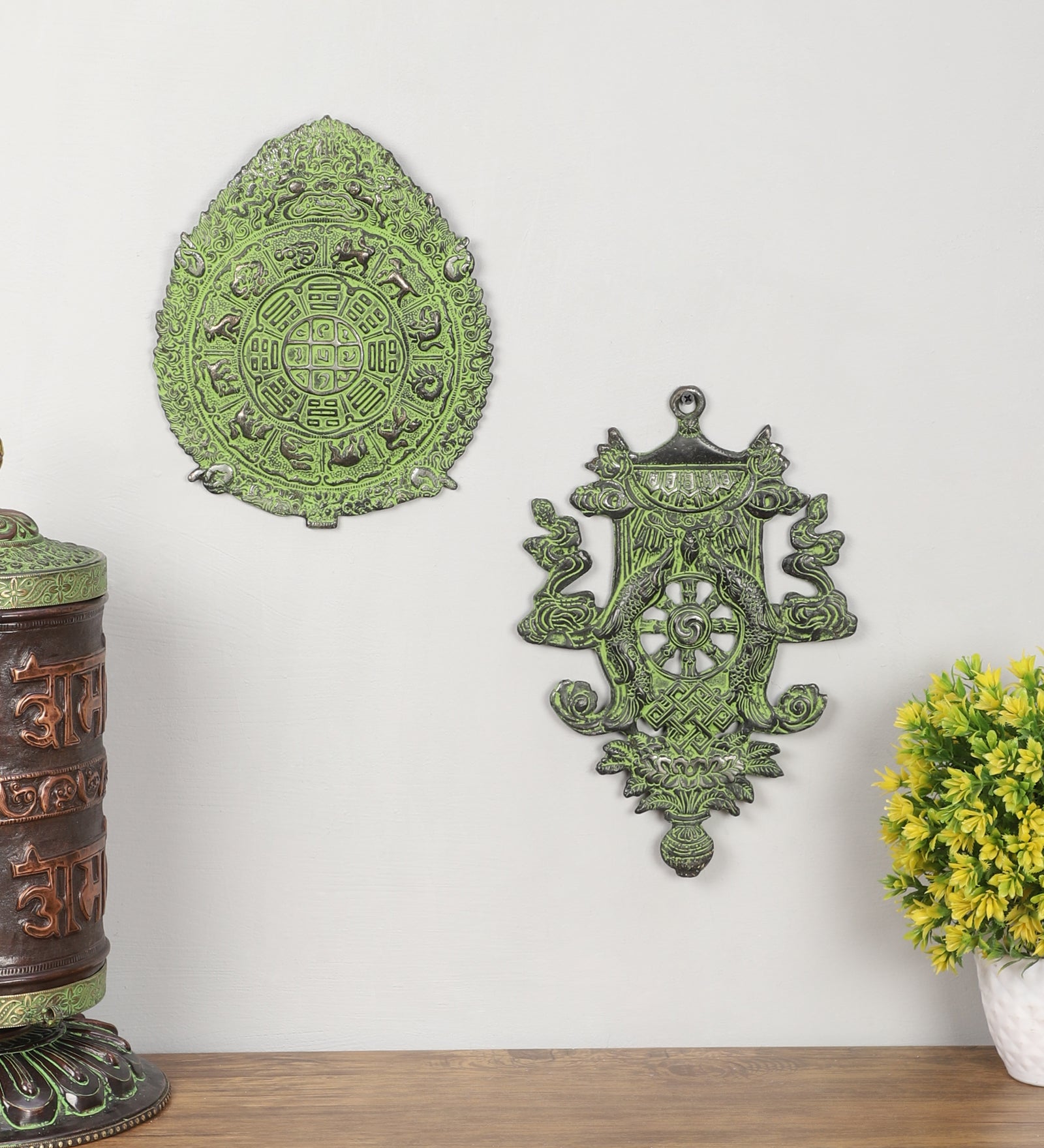 Handcarved Metal Wall Art (set of 2)