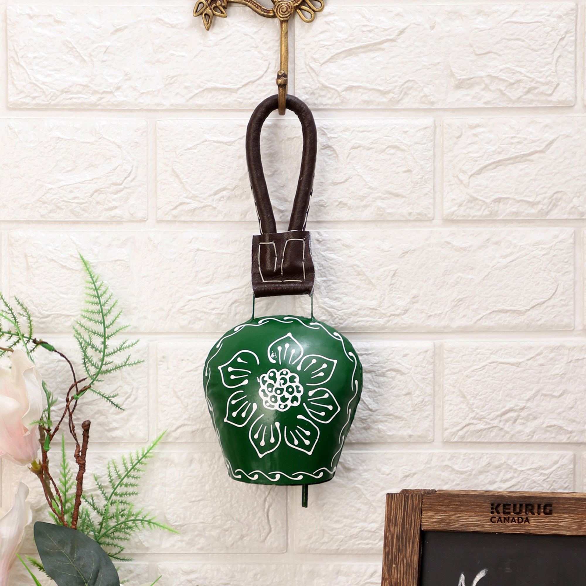 Hand Painted Cow Bell (Green)