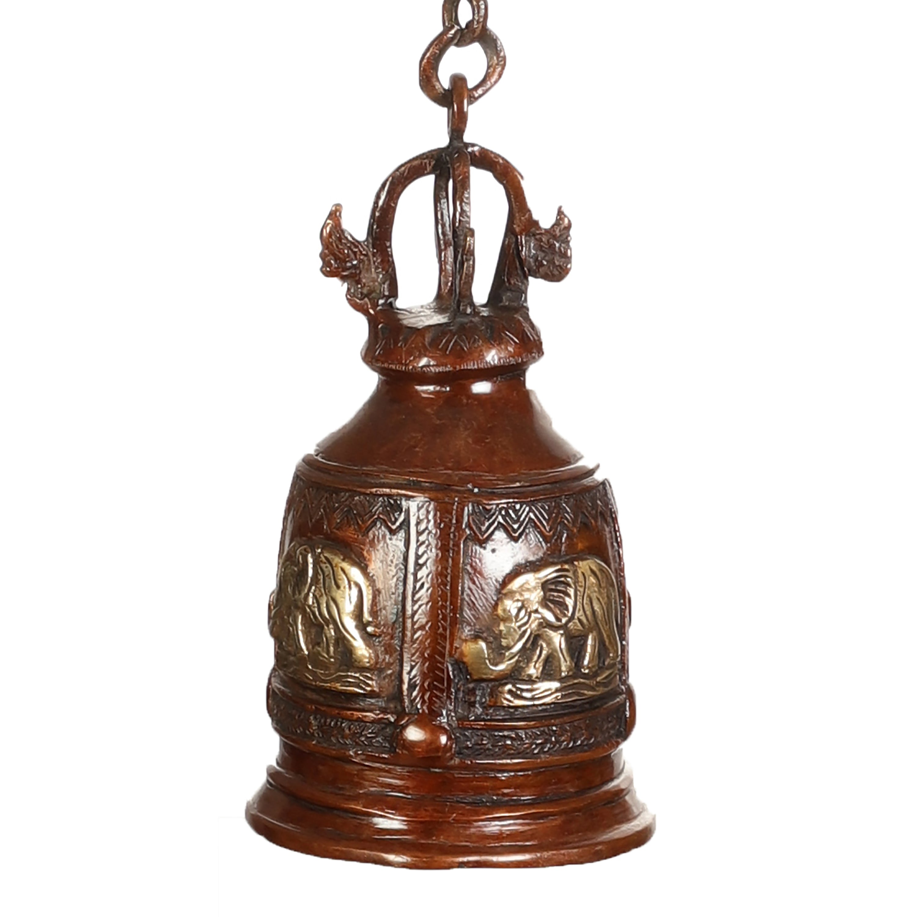 Elephant Brass Hanging Bell (Single)