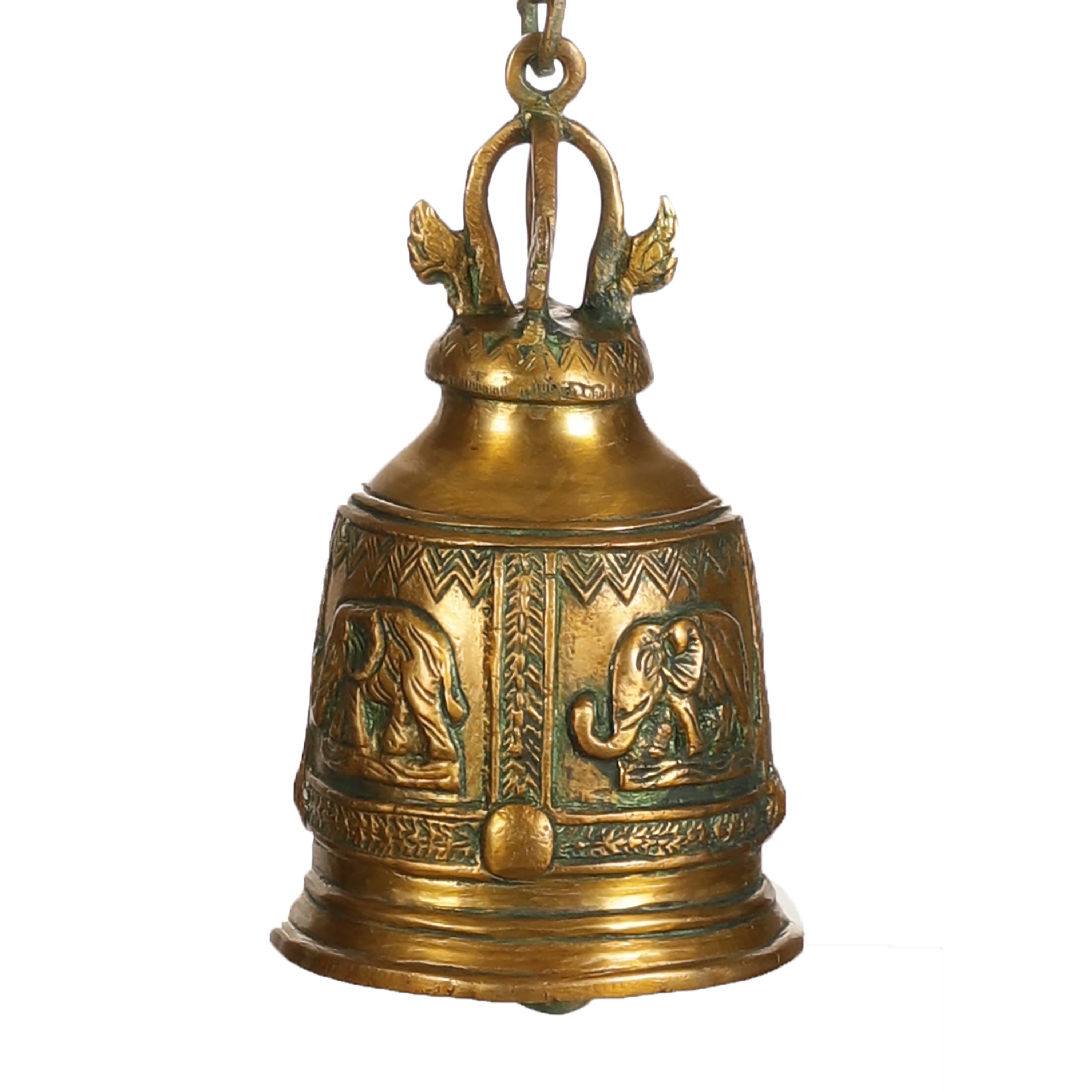 Elephant Brass Hanging Bell (Single)