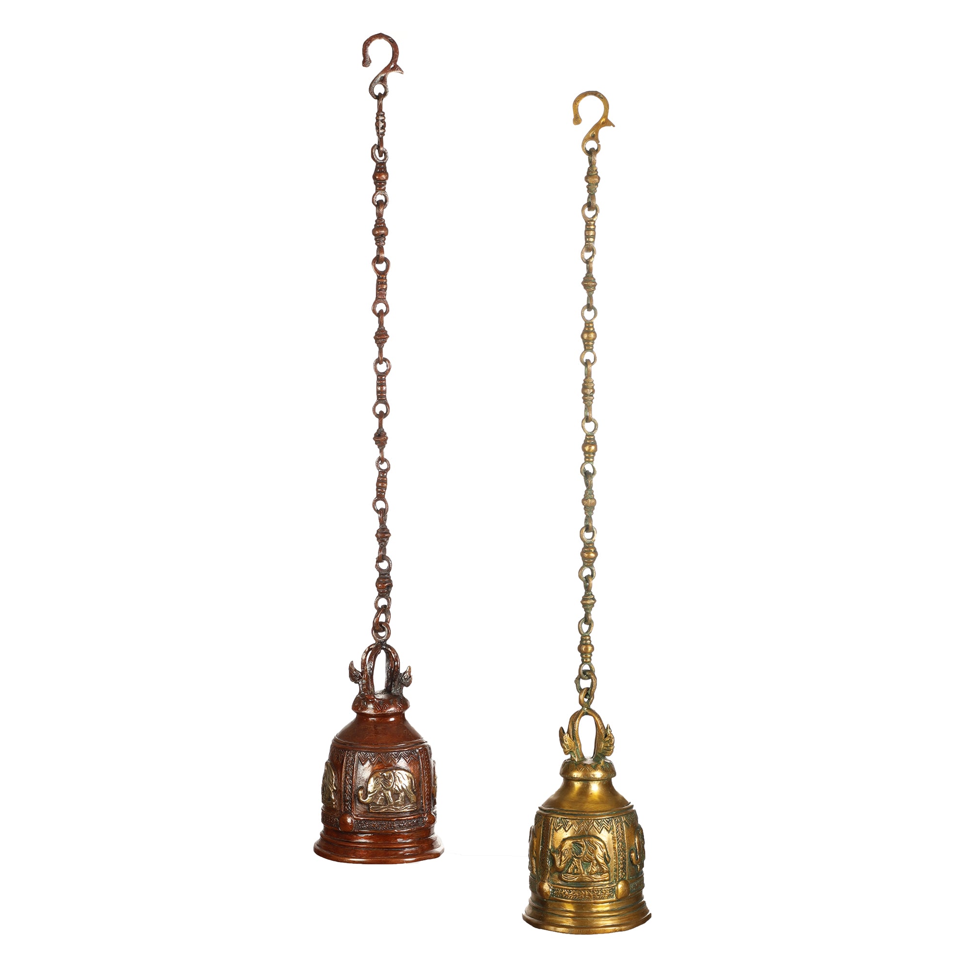 Elephant Brass Hanging Bell (Single)