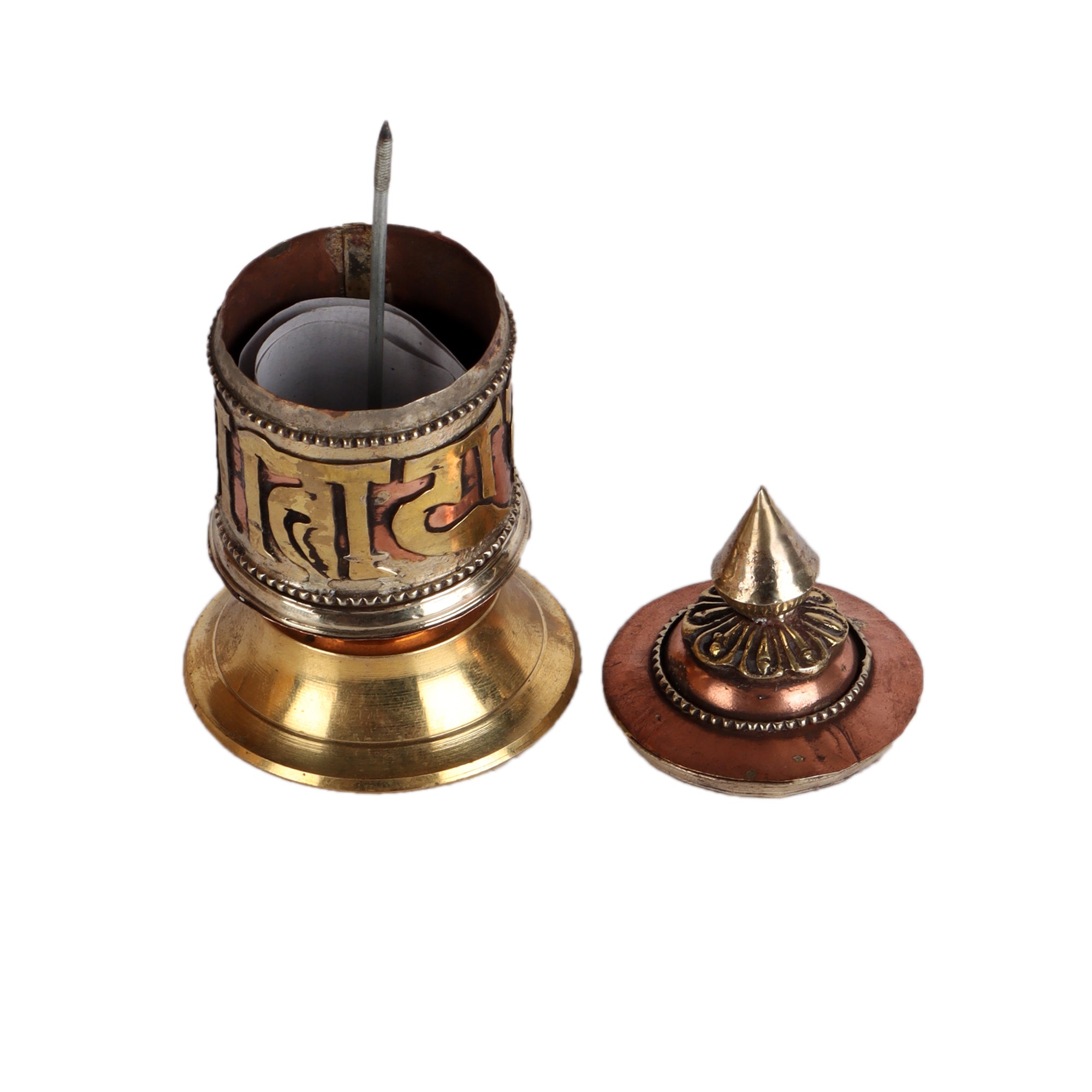 Buddhist Prayer Wheel - Table Top (Single Lineage Text)