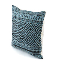 Load image into Gallery viewer, Embroidered Contemporary Cushion Cover (Blue Diamond)
