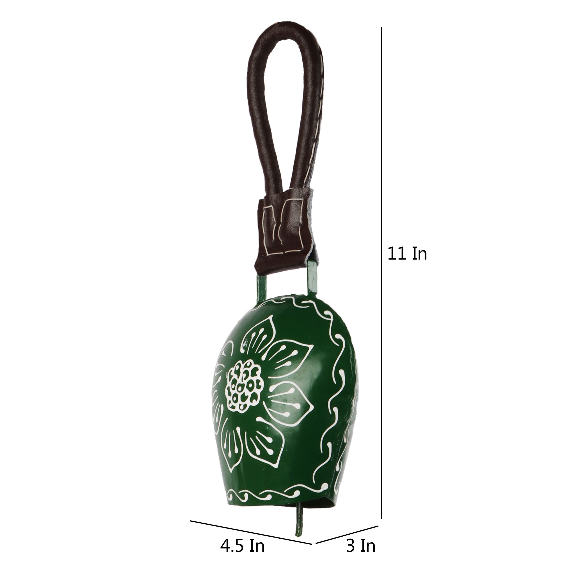 Hand Painted Cow Bell (Green)