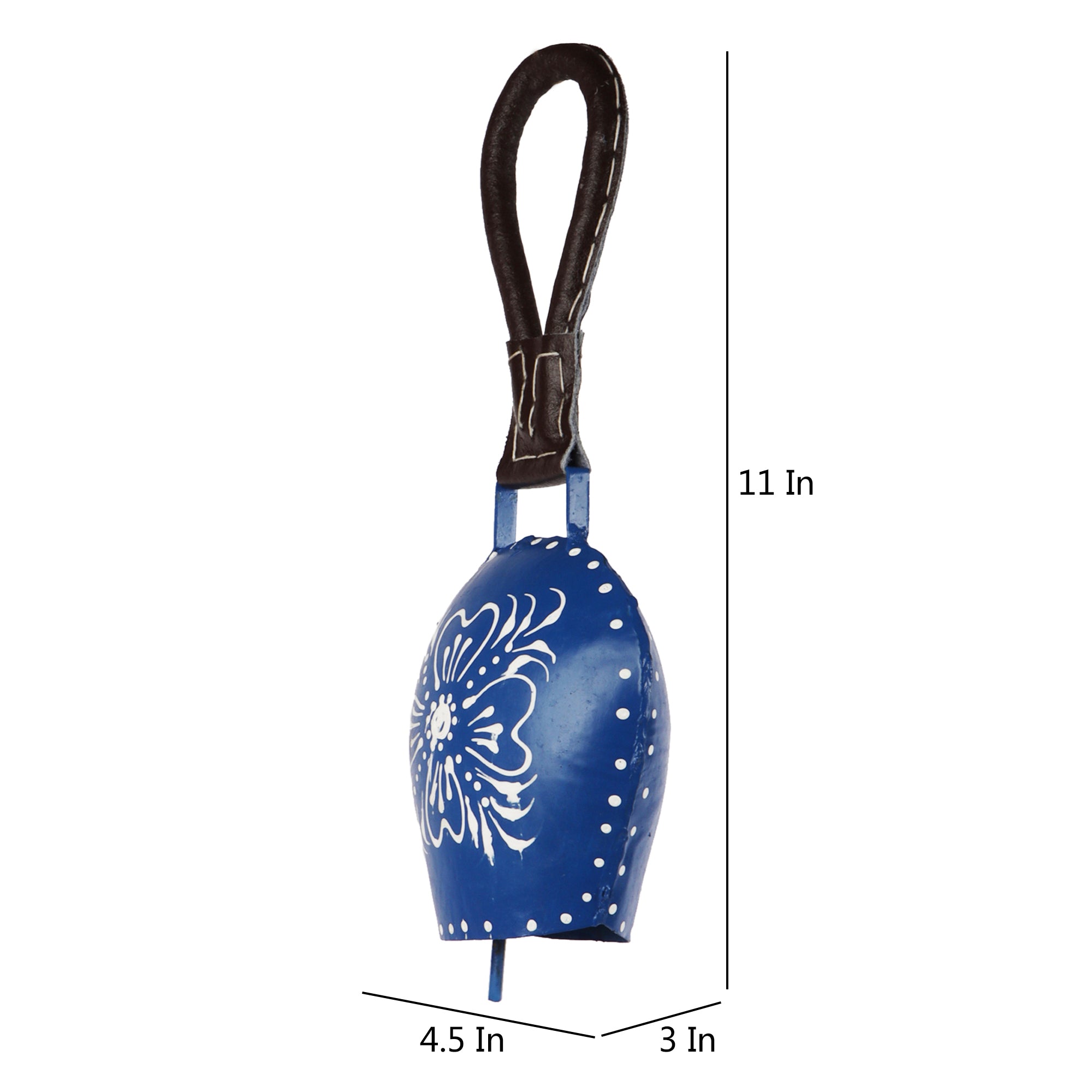 Hand Painted Cow Bell (Blue)