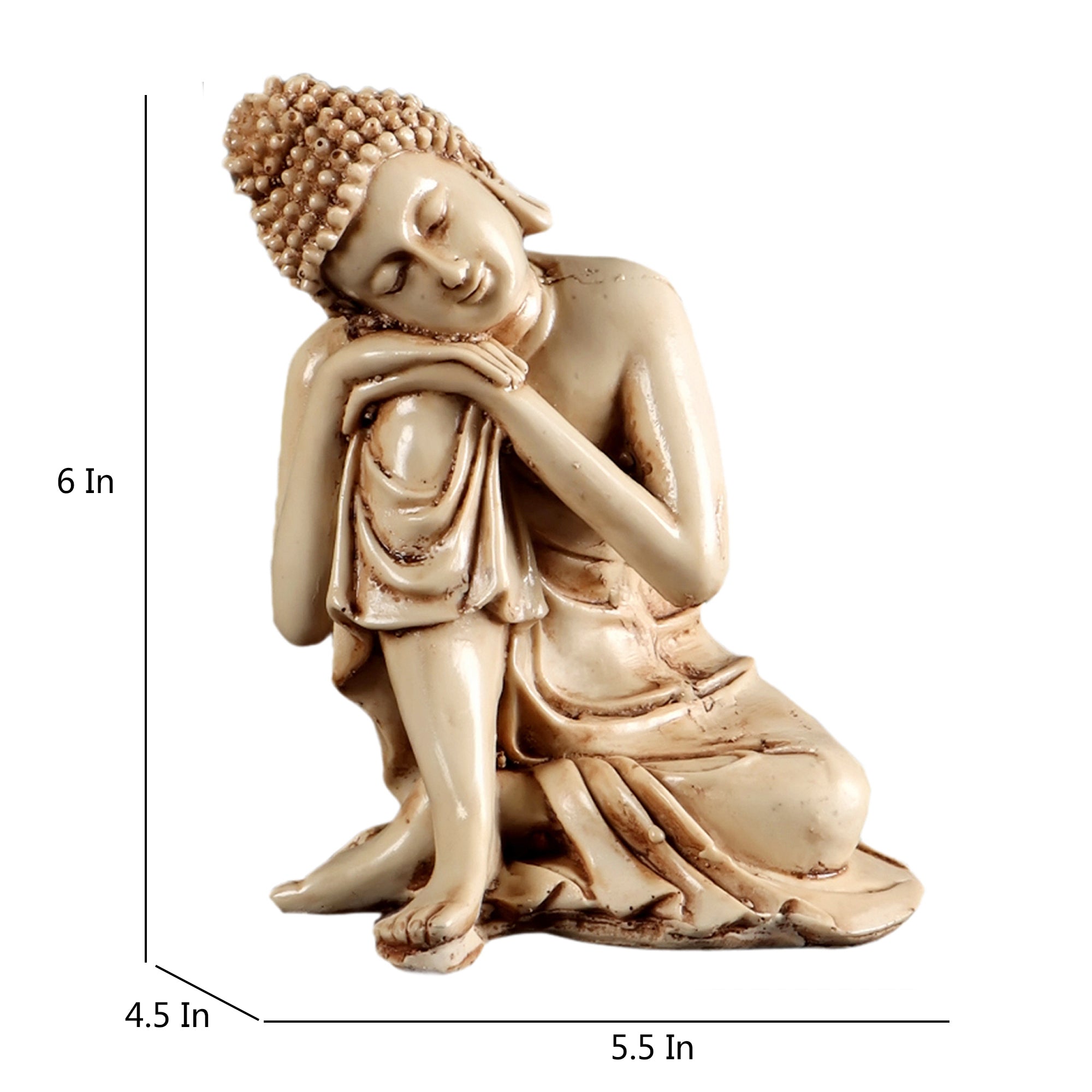 Royaloak Meditative Buddha - Black & Gold - 14.5 Inches