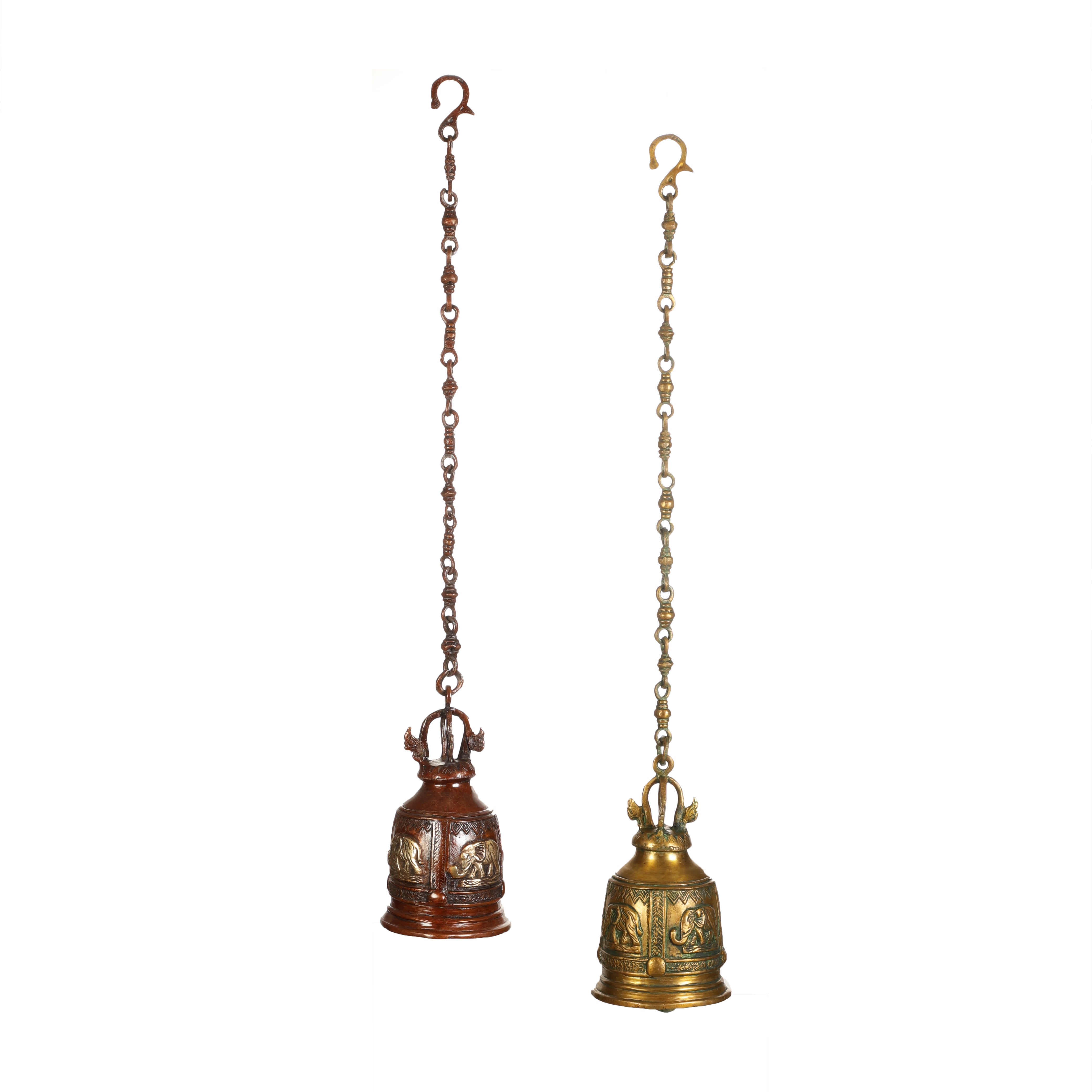 Elephant Brass Hanging Bell (Single)