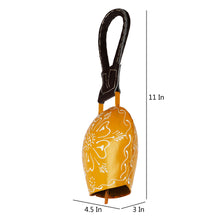 Load image into Gallery viewer, Hand Painted Cow Bell (Yellow)
