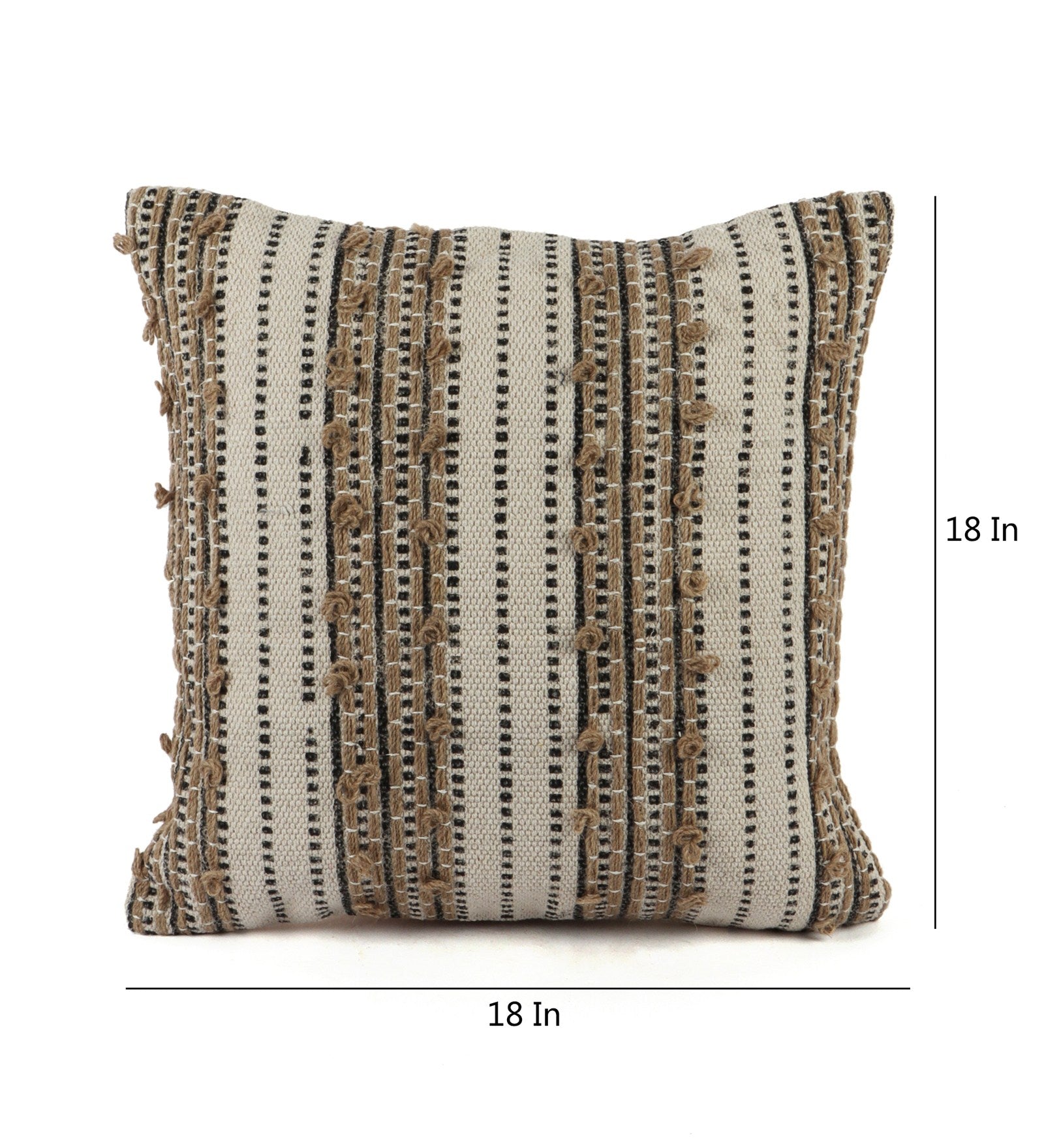 Embroidered Contemporary Cushion Cover (Beige Knots)