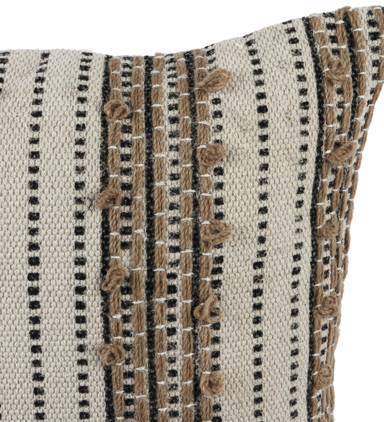 Embroidered Contemporary Cushion Cover (Beige Knots)