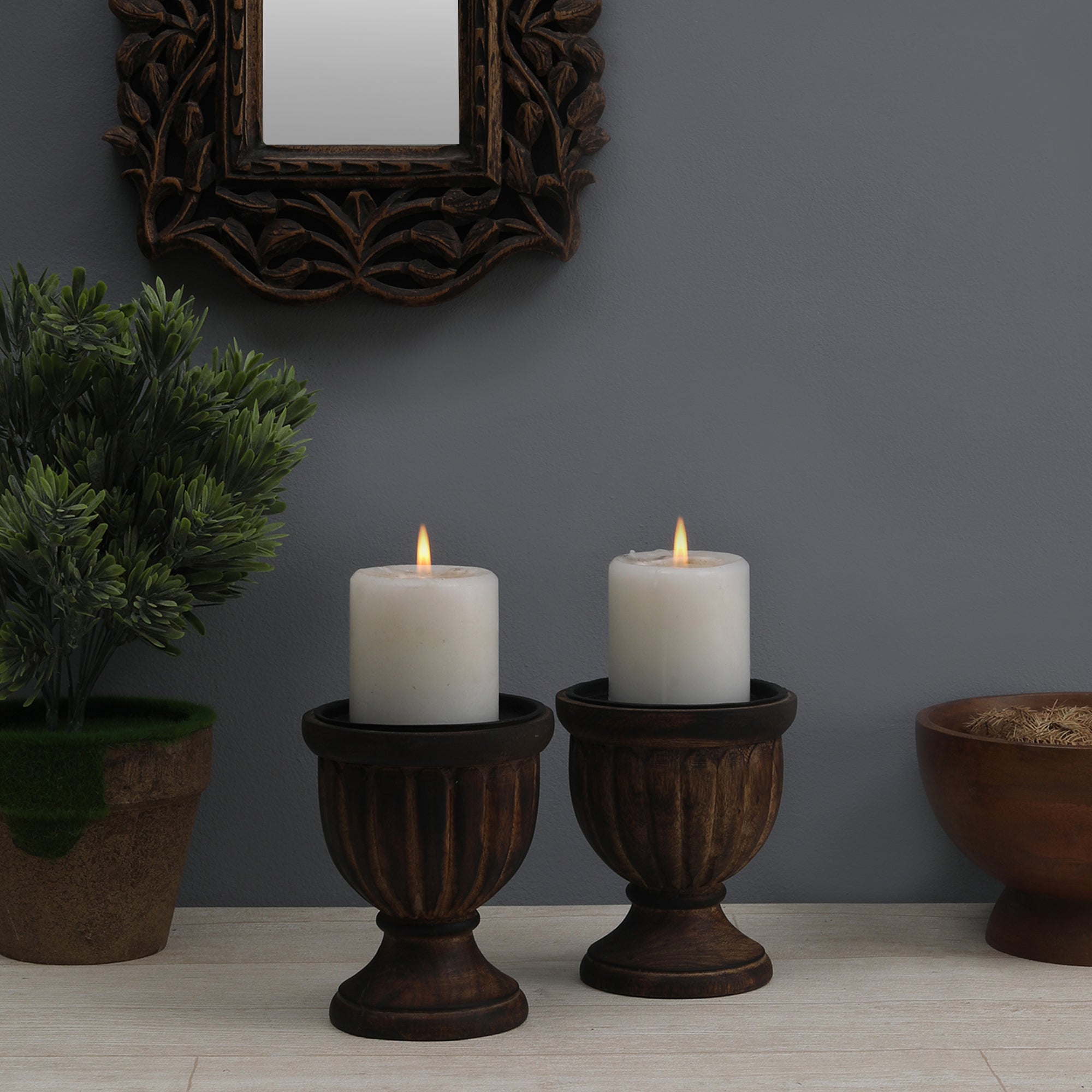 The Chalice - Handcarved Candle Stand (Single)