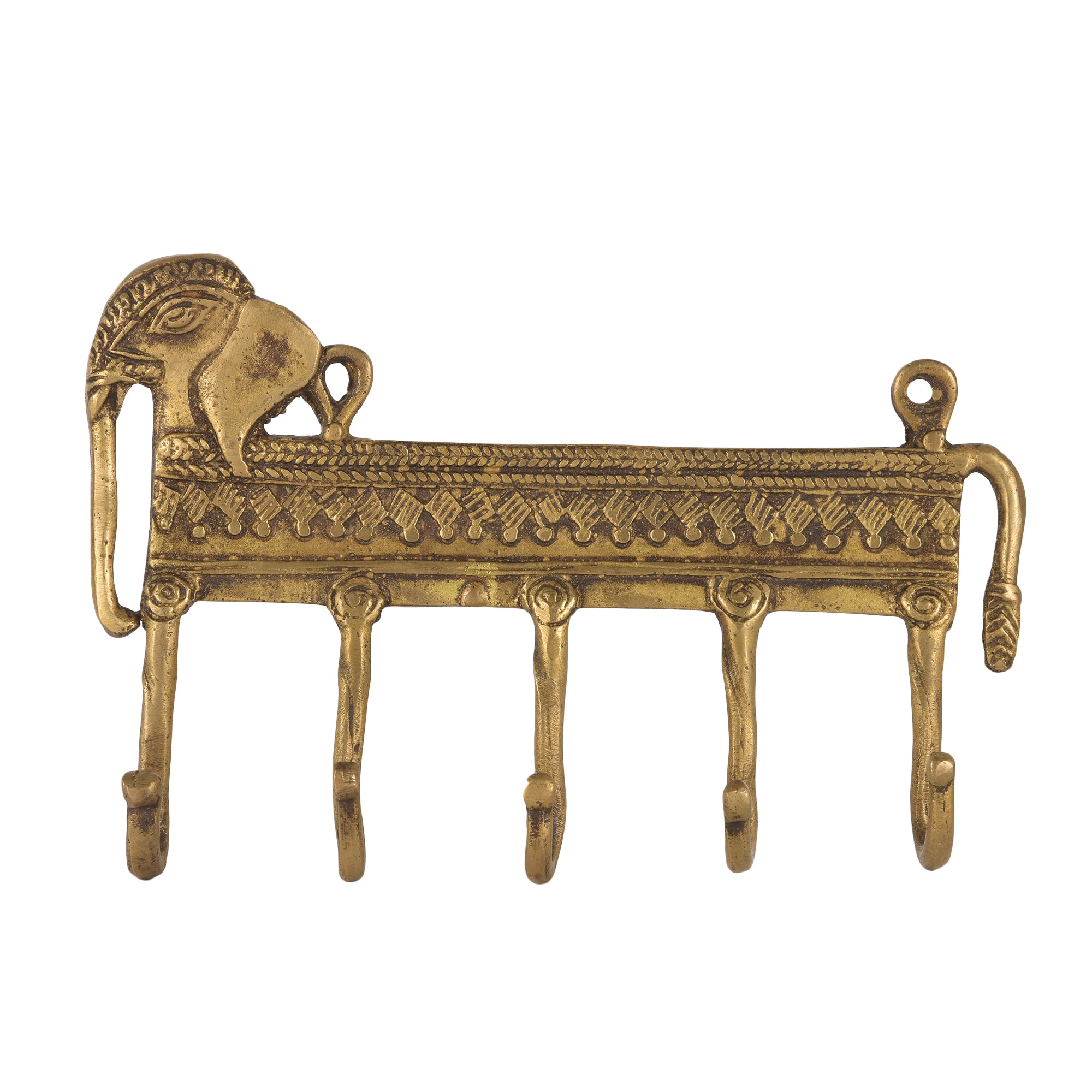 Elephant Brass Key Hanger